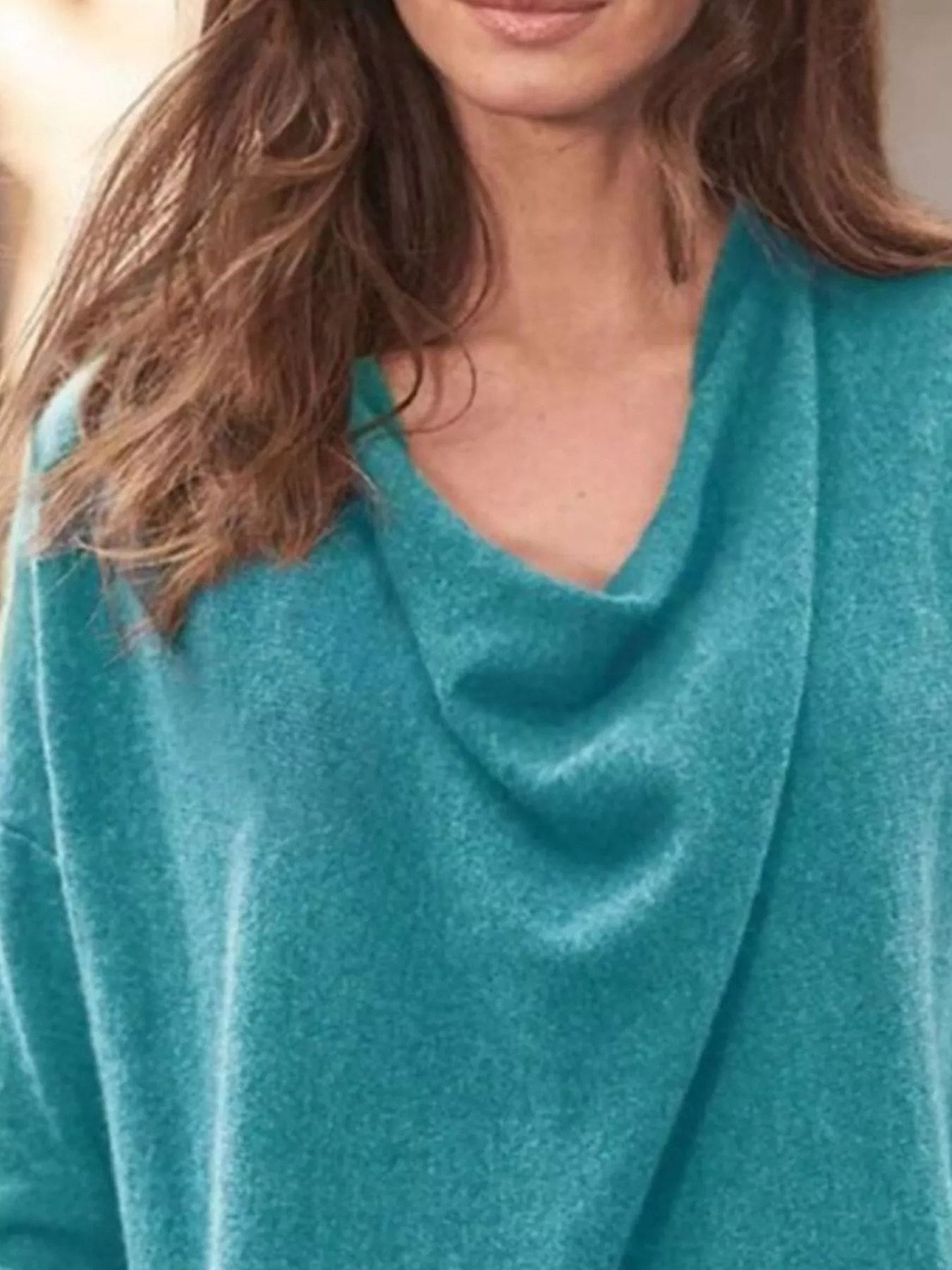 Full Size Cowl Neck Long Sleeve Top Plus Size - Image 14