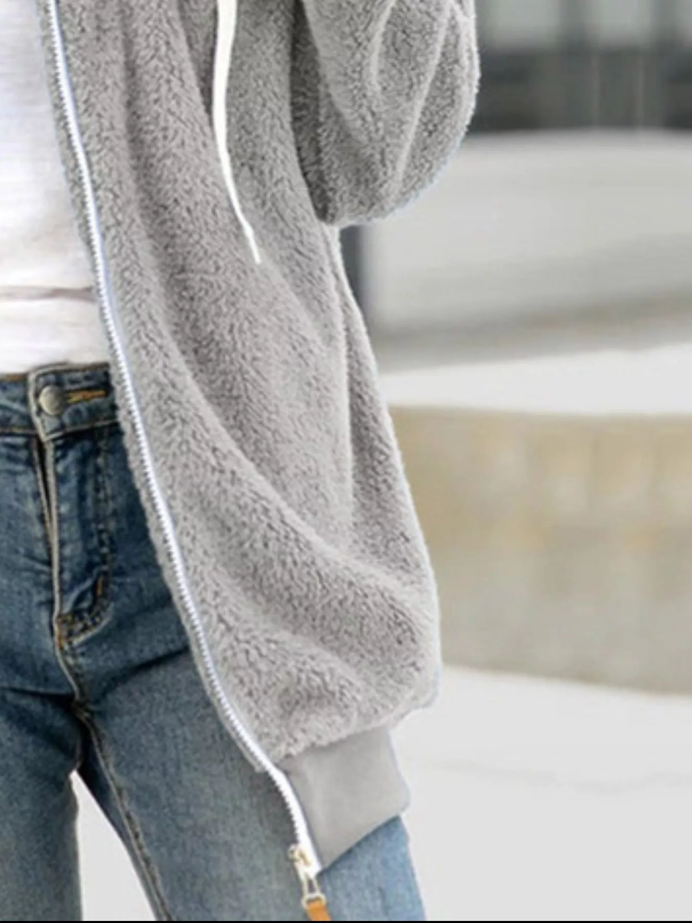 Full Size Cozy Fleece Zip-Up Hooded Jacket Plus Size - Image 9