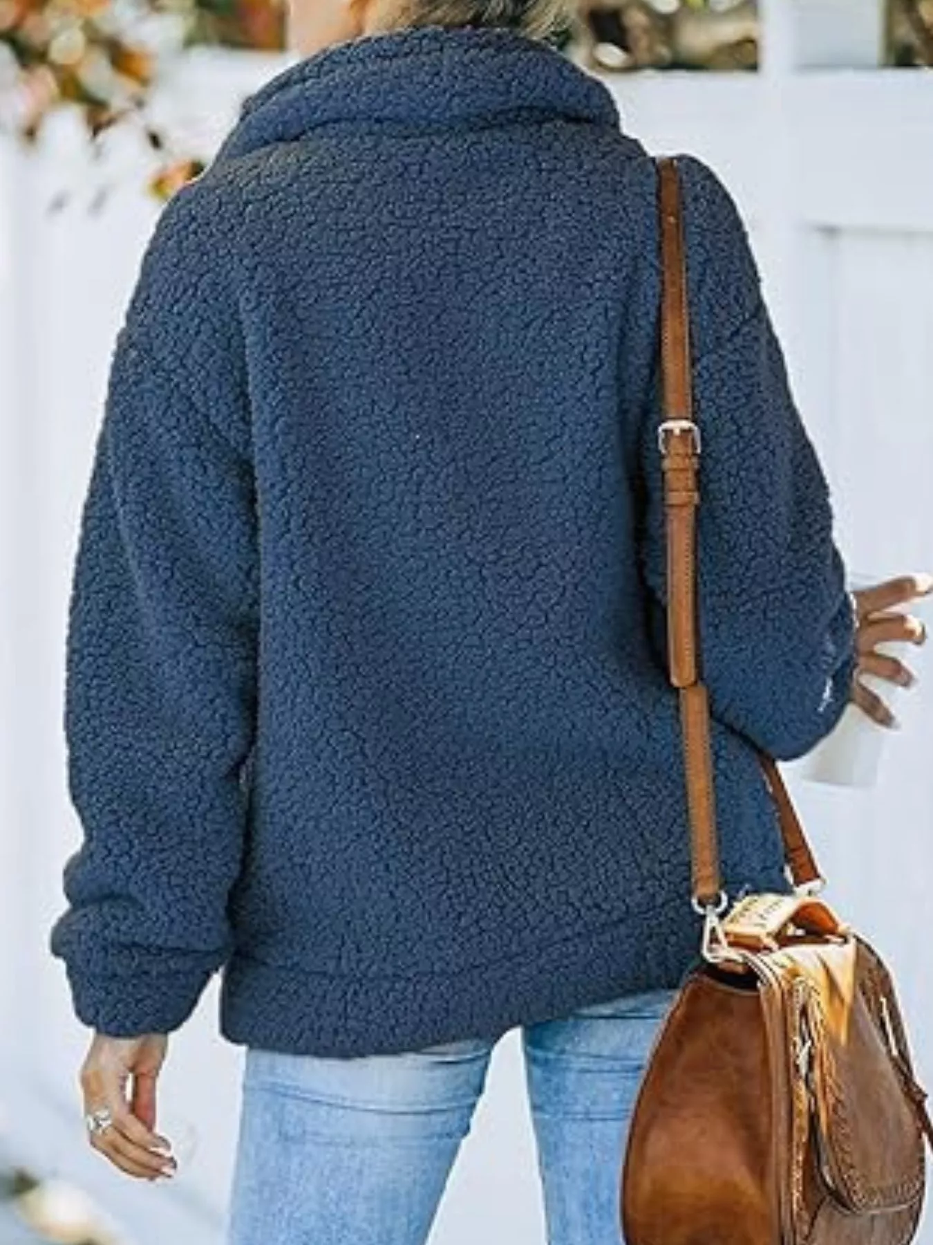 Full Size Cozy Fleece Zip Up Jacket Plus Size - Image 3