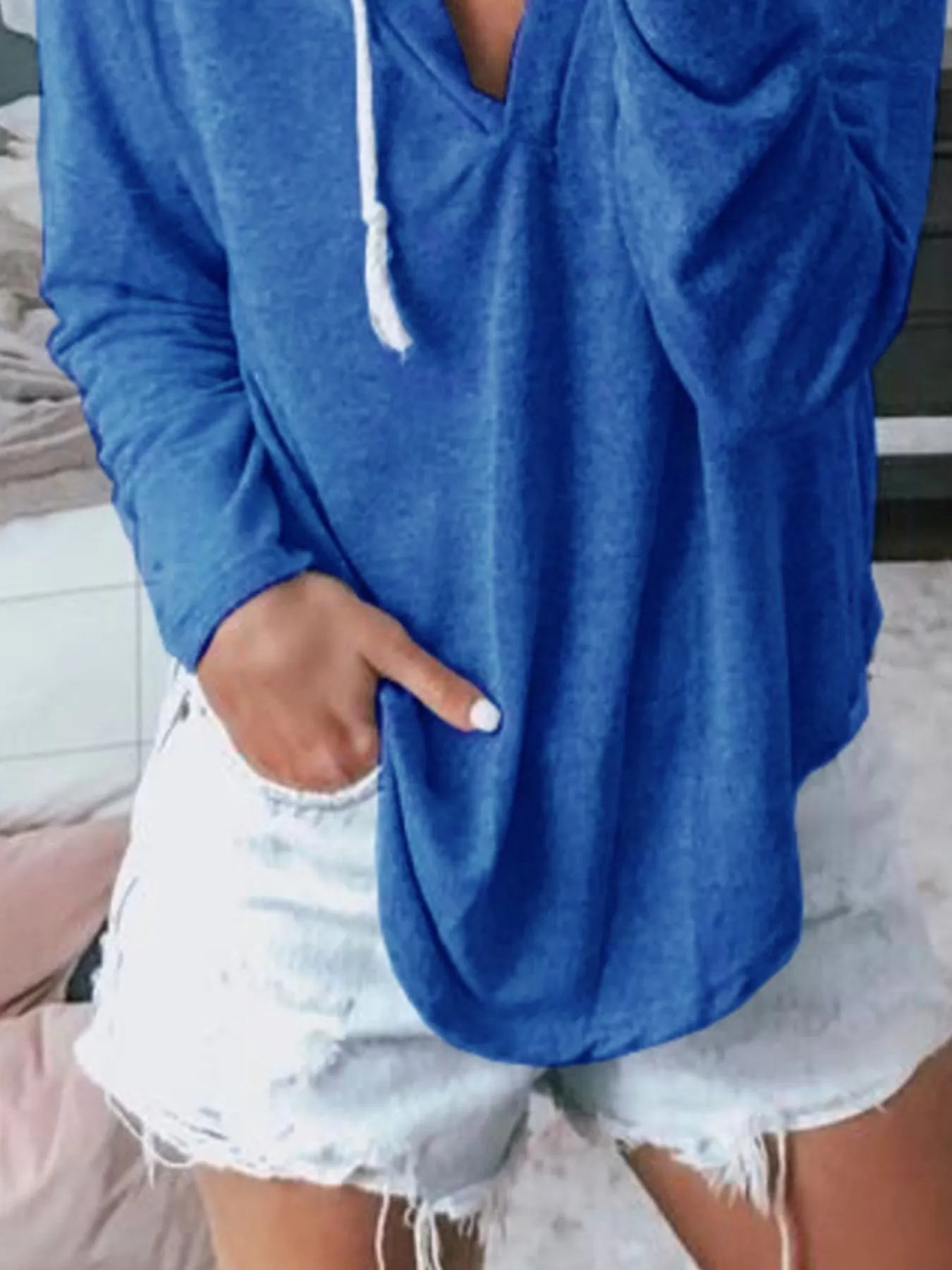 Full Size Drawstring Long Sleeve Hoodie Plus Size - Image 11