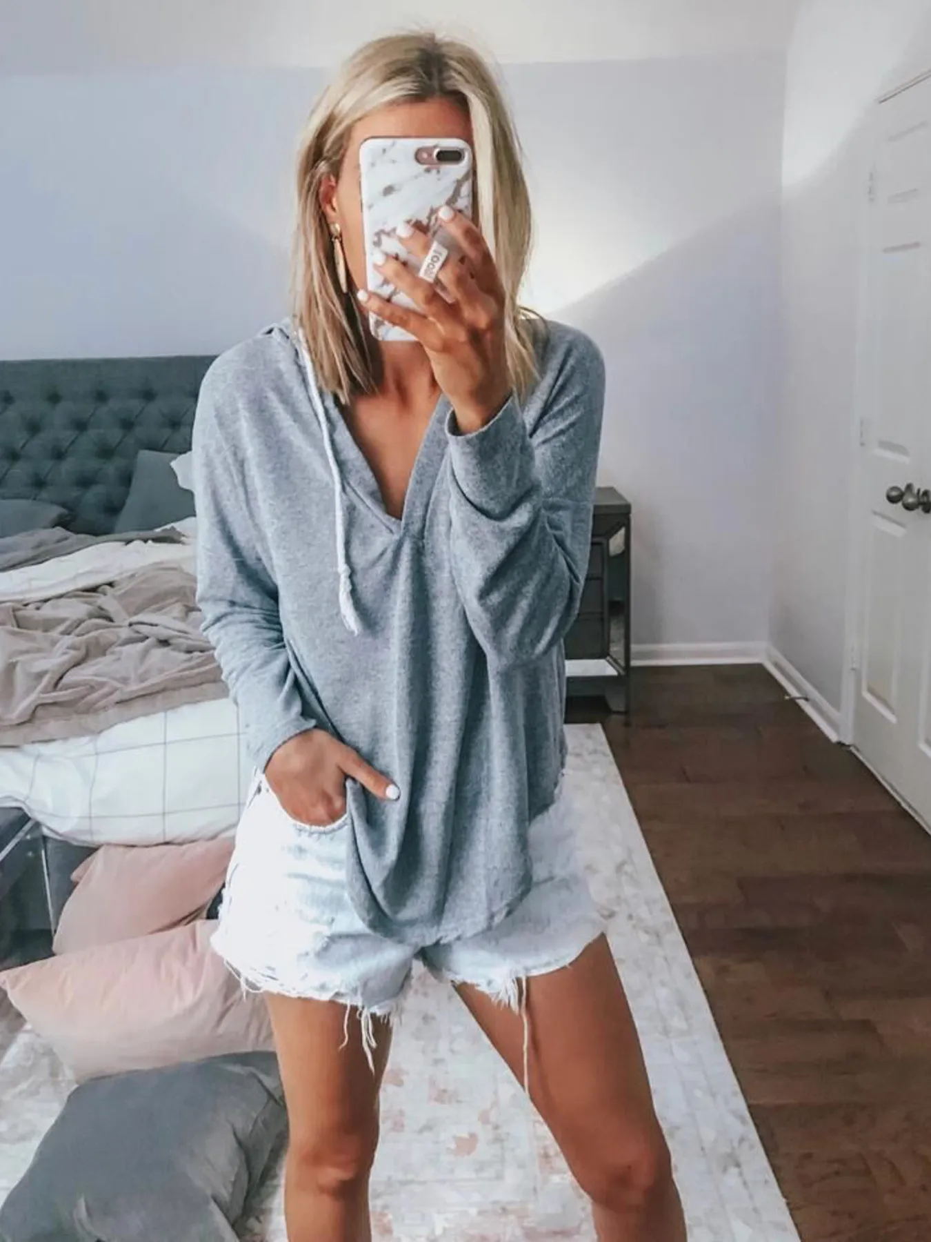 Full Size Drawstring Long Sleeve Hoodie Plus Size - Image 13