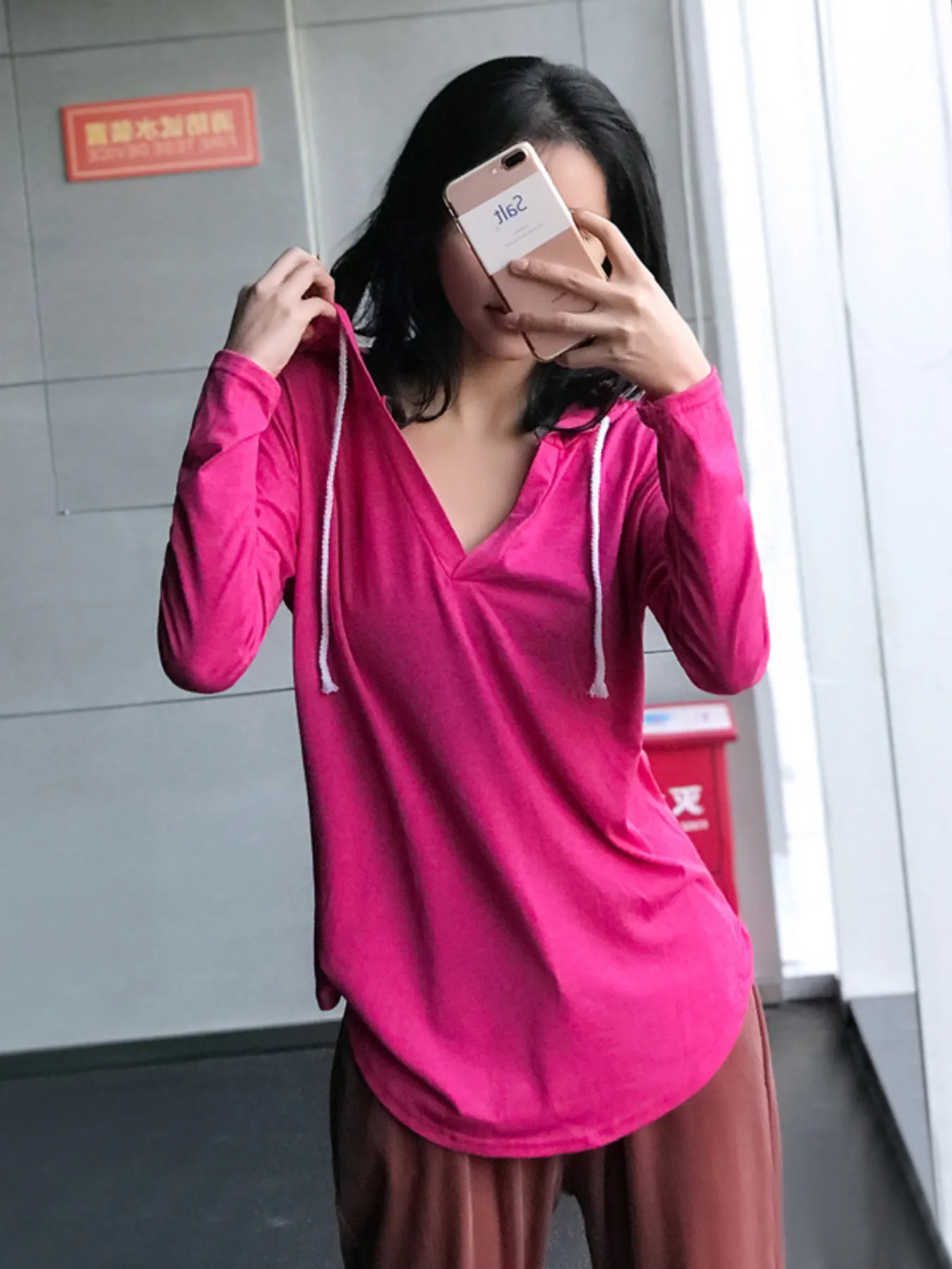 Full Size Drawstring Long Sleeve Hoodie Plus Size - Image 8