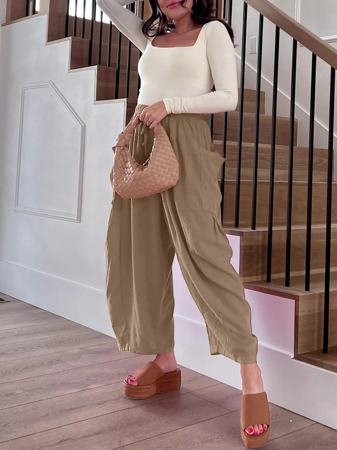 Full Size Drawstring Pants with Pockets Plus Size - Image 13