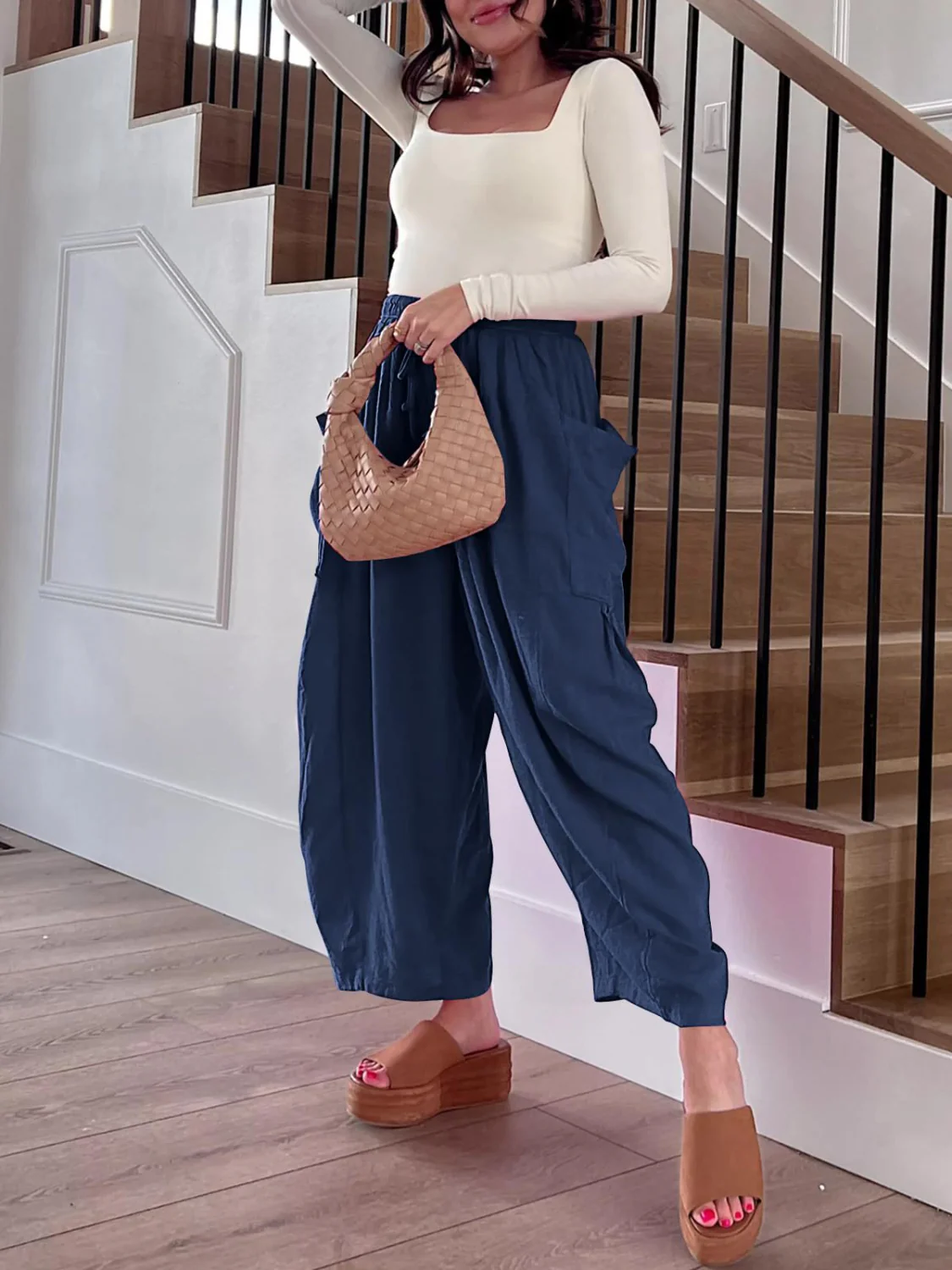 Full Size Drawstring Pants with Pockets Plus Size - Image 15