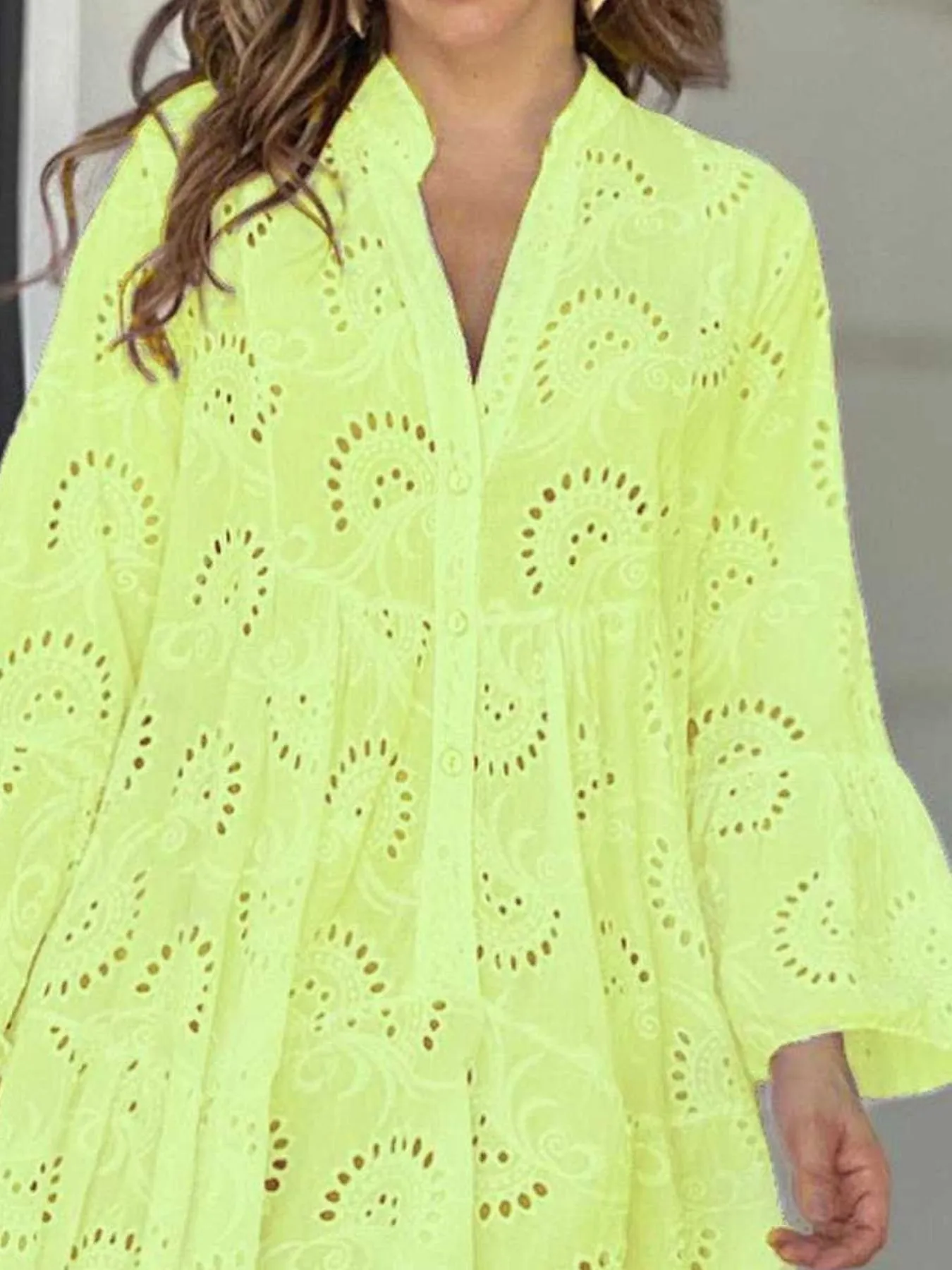 Full Size Eyelet Ruffled Hem Tiered Dress Plus Size - Image 8