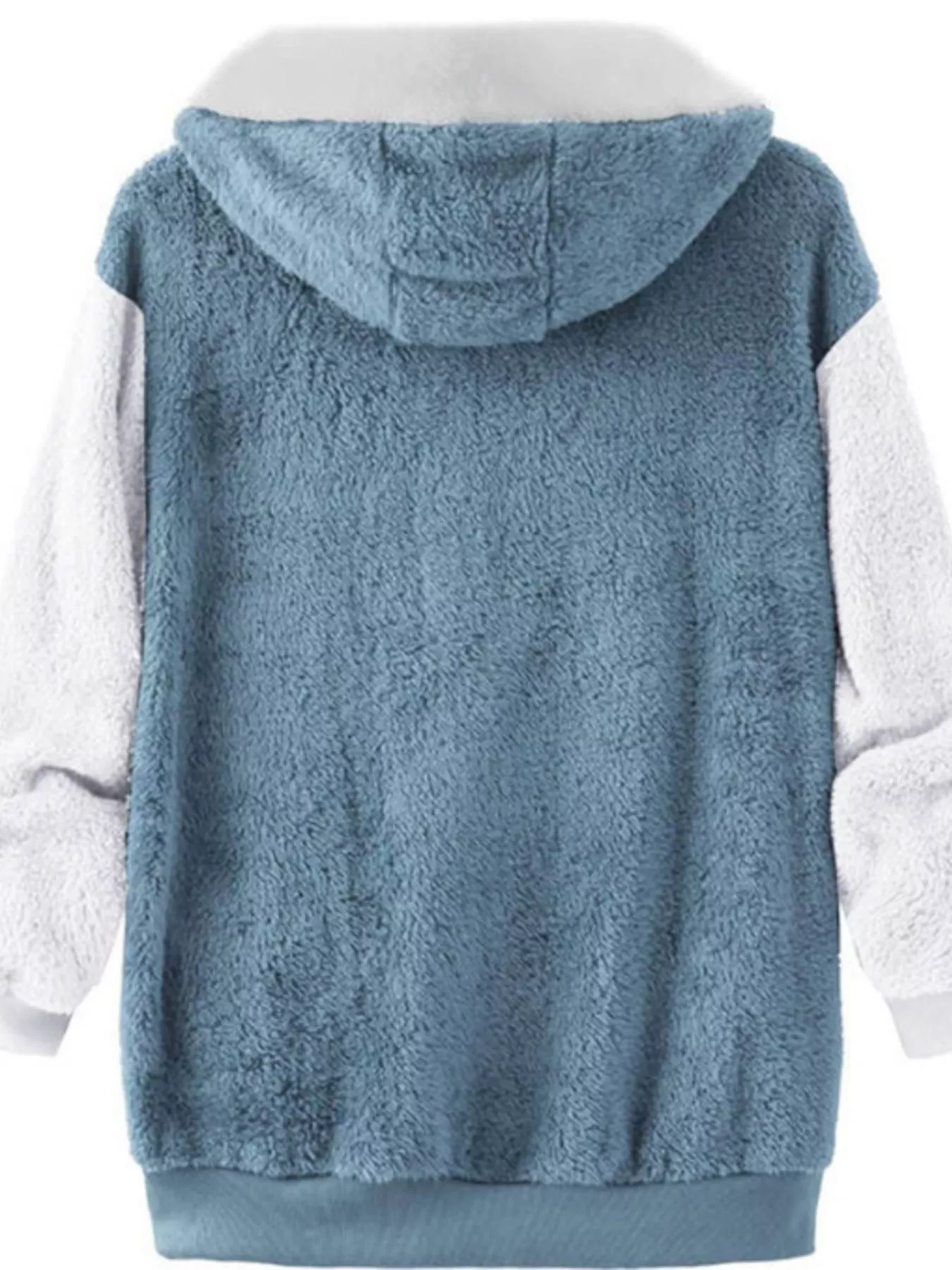 Full Size Fleece Zip-Up Hooded Outerwear Plus Size - Image 3
