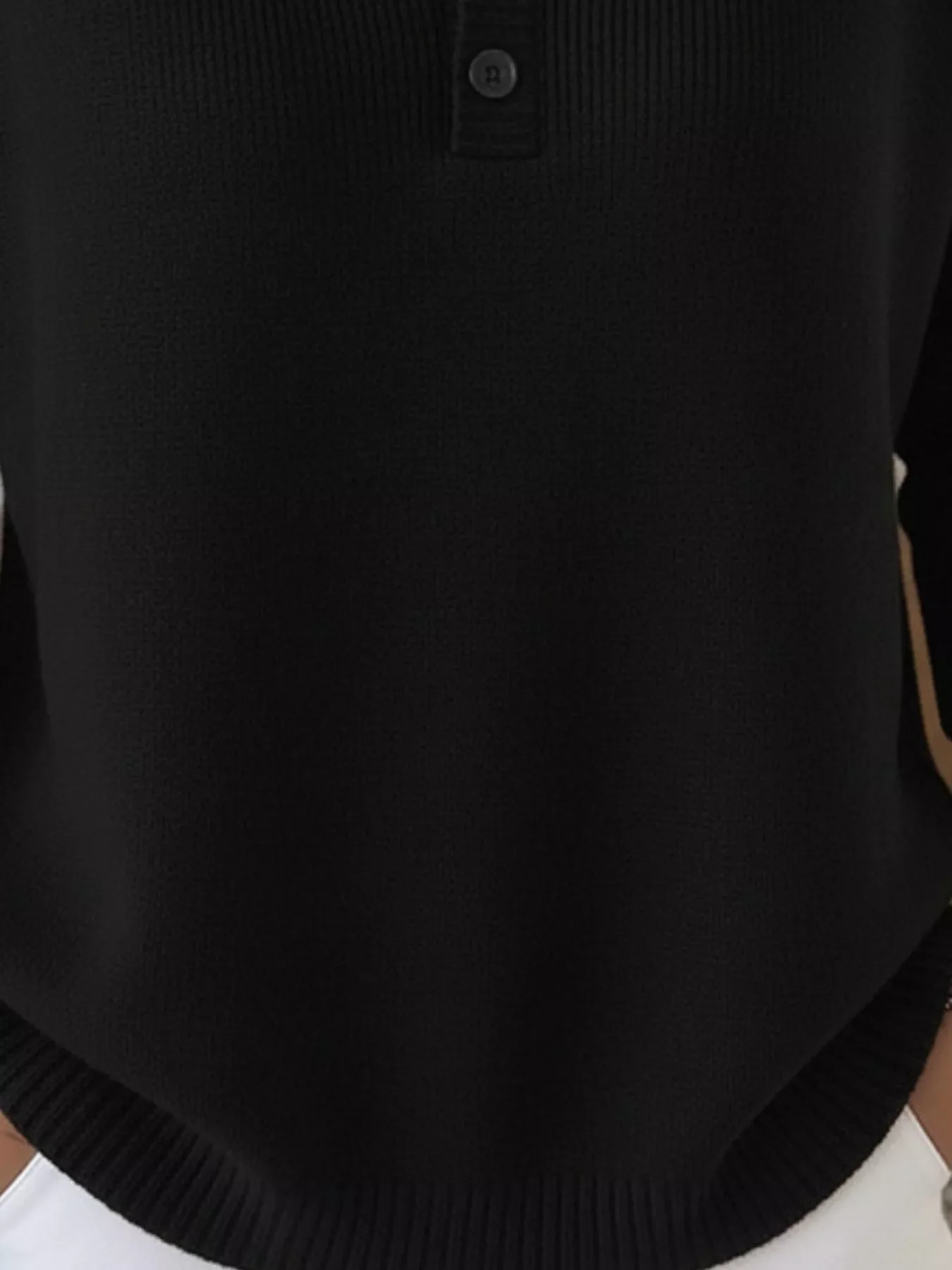 Full Size Half Button Long Sleeve Knit Top Plus Size - Image 16