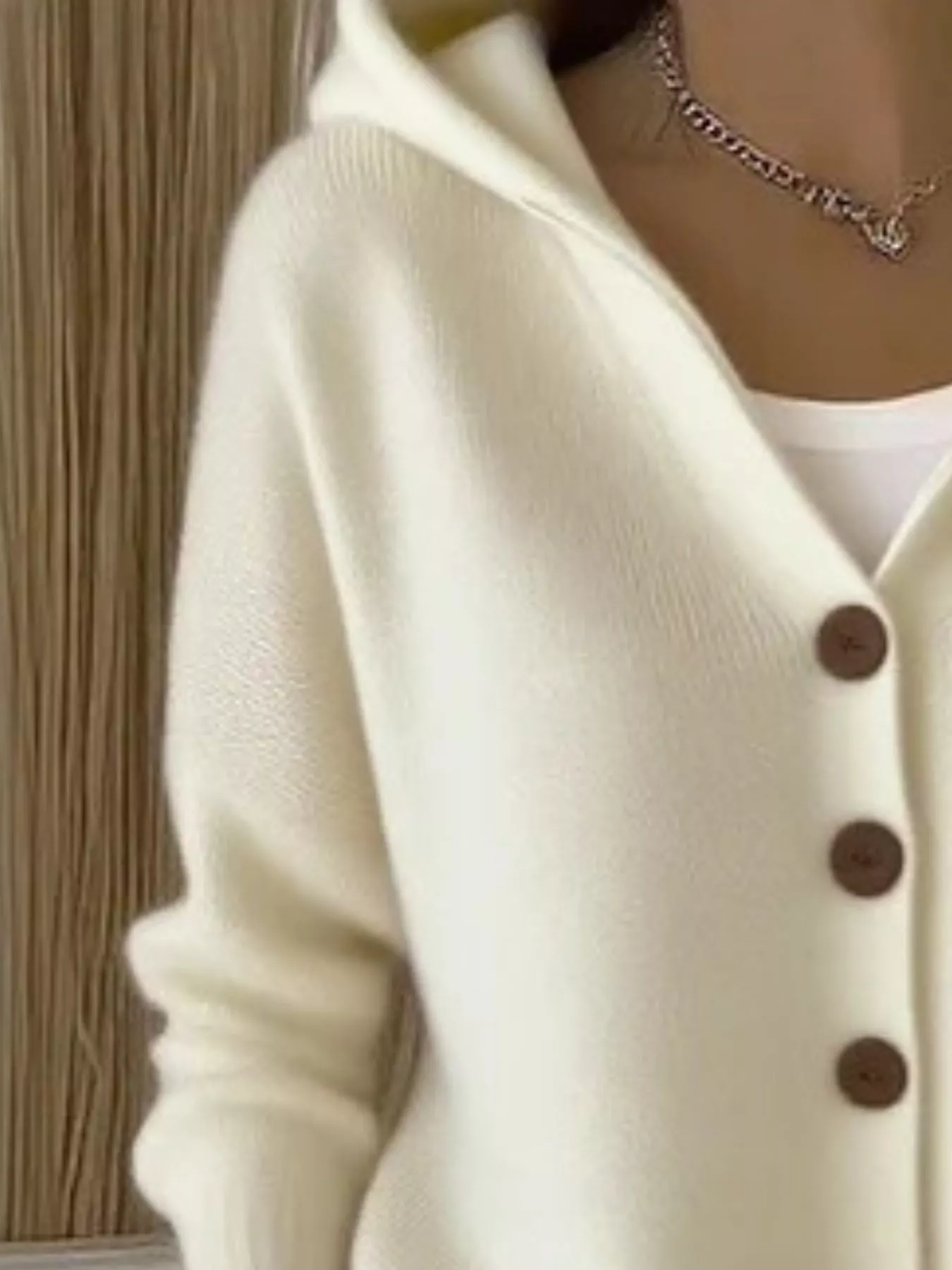 Full Size Hooded Button-Down Knit Cardigan Plus Size - Image 9