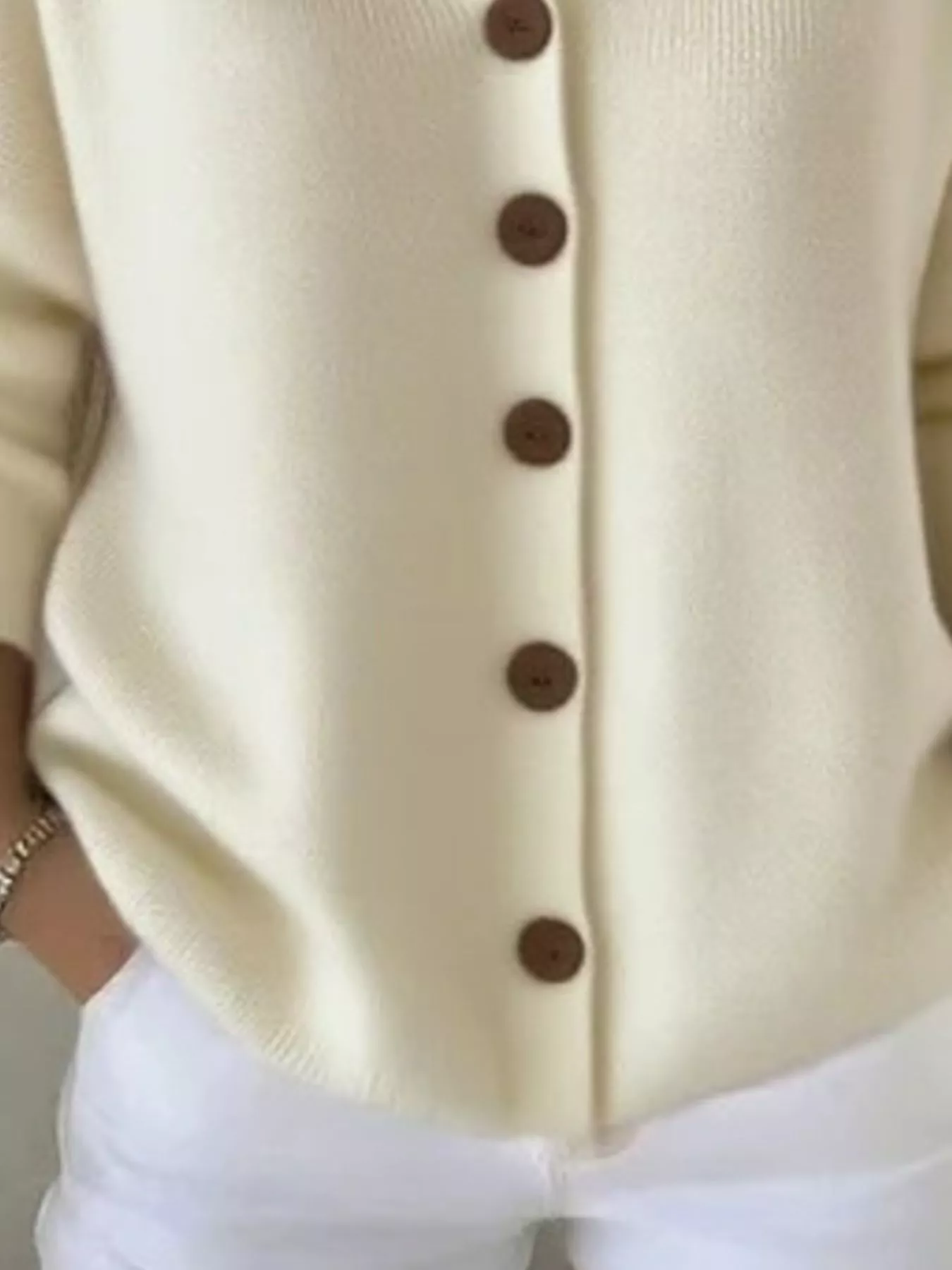 Full Size Hooded Button-Front Soft Knit Cardigan Plus Size - Image 12