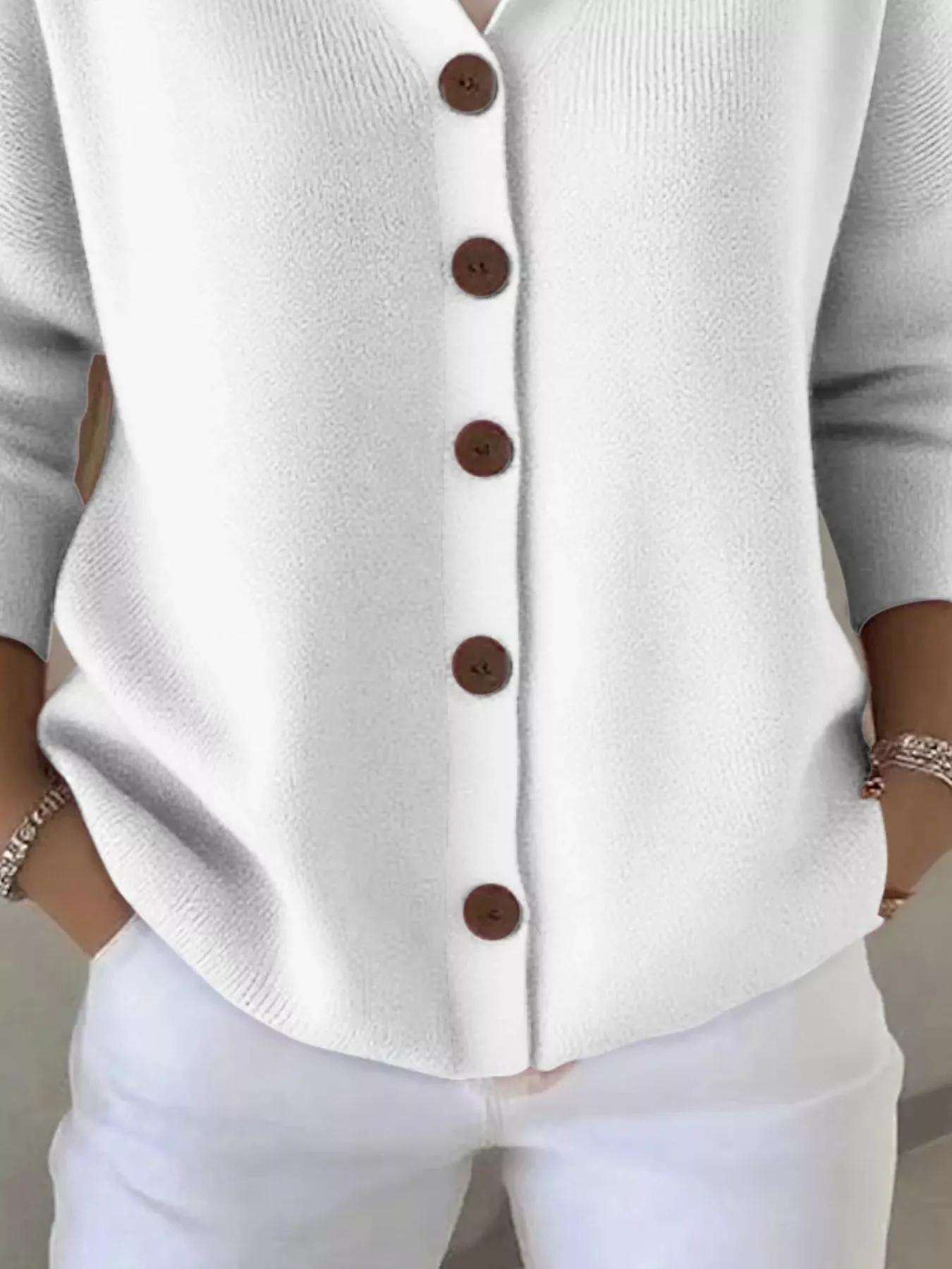 Full Size Hooded Button-Front Soft Knit Cardigan Plus Size - Image 18