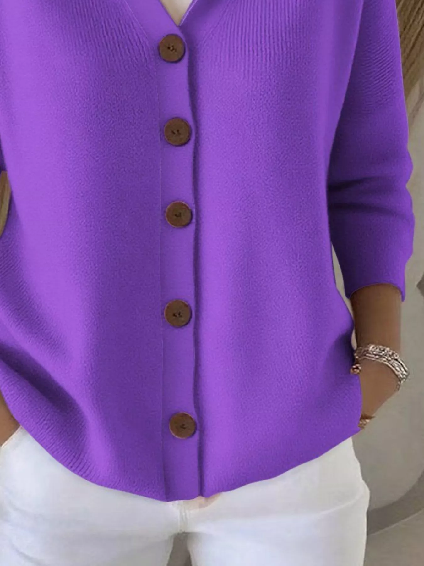 Full Size Hooded Button-Front Soft Knit Cardigan Plus Size - Image 21