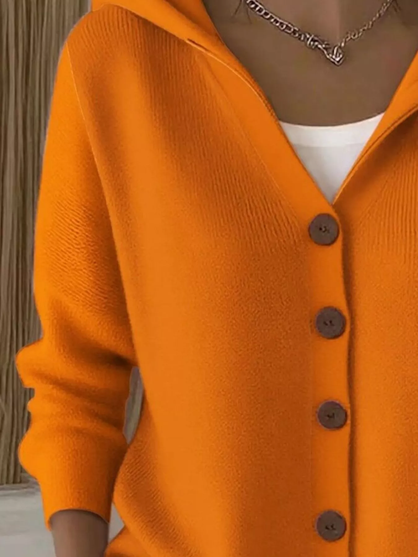 Full Size Hooded Button-Front Soft Knit Cardigan Plus Size - Image 23