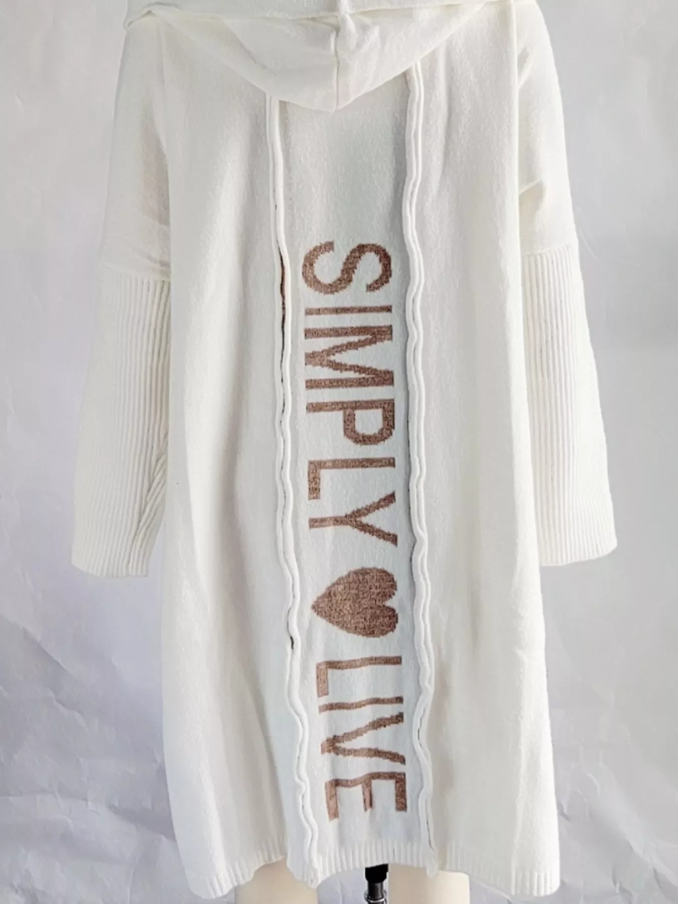 Full Size Hooded Knit Open Front Cardigan Plus Size - Image 9