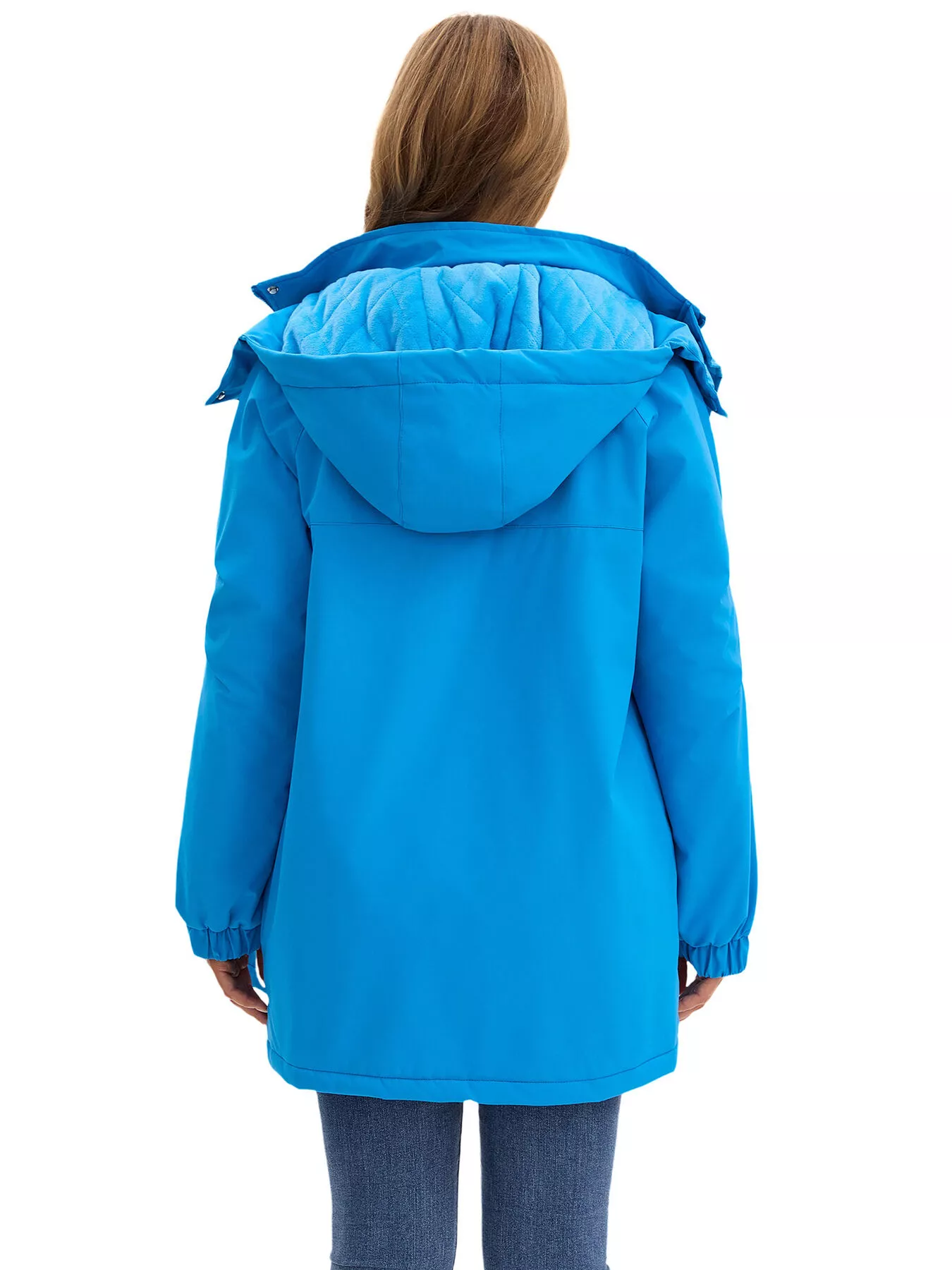Full Size Hooded Mid-Length Windproof Outerwear Plus Size - Image 13