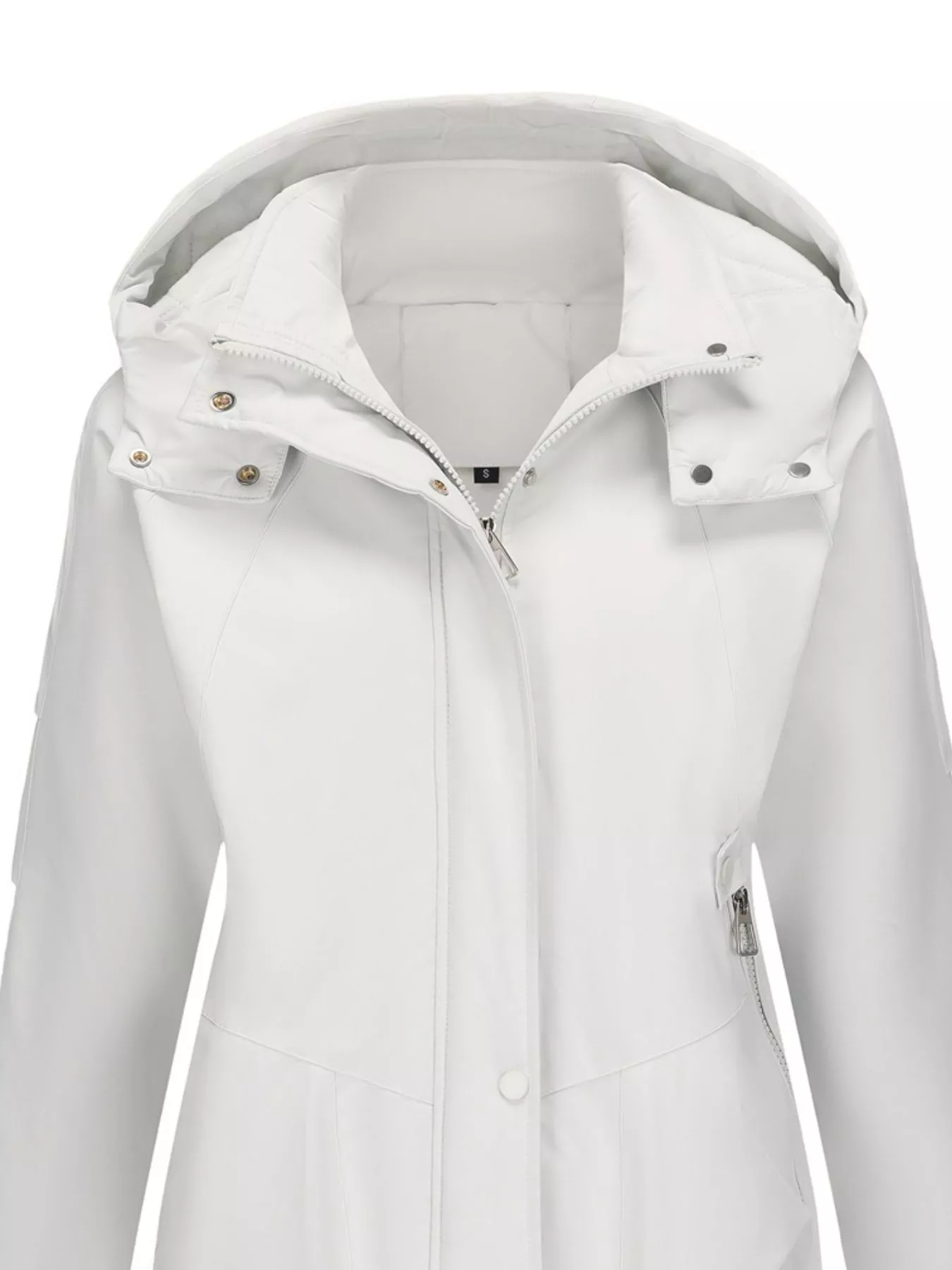 Full Size Hooded Mid-Length Windproof Outerwear Plus Size - Image 27