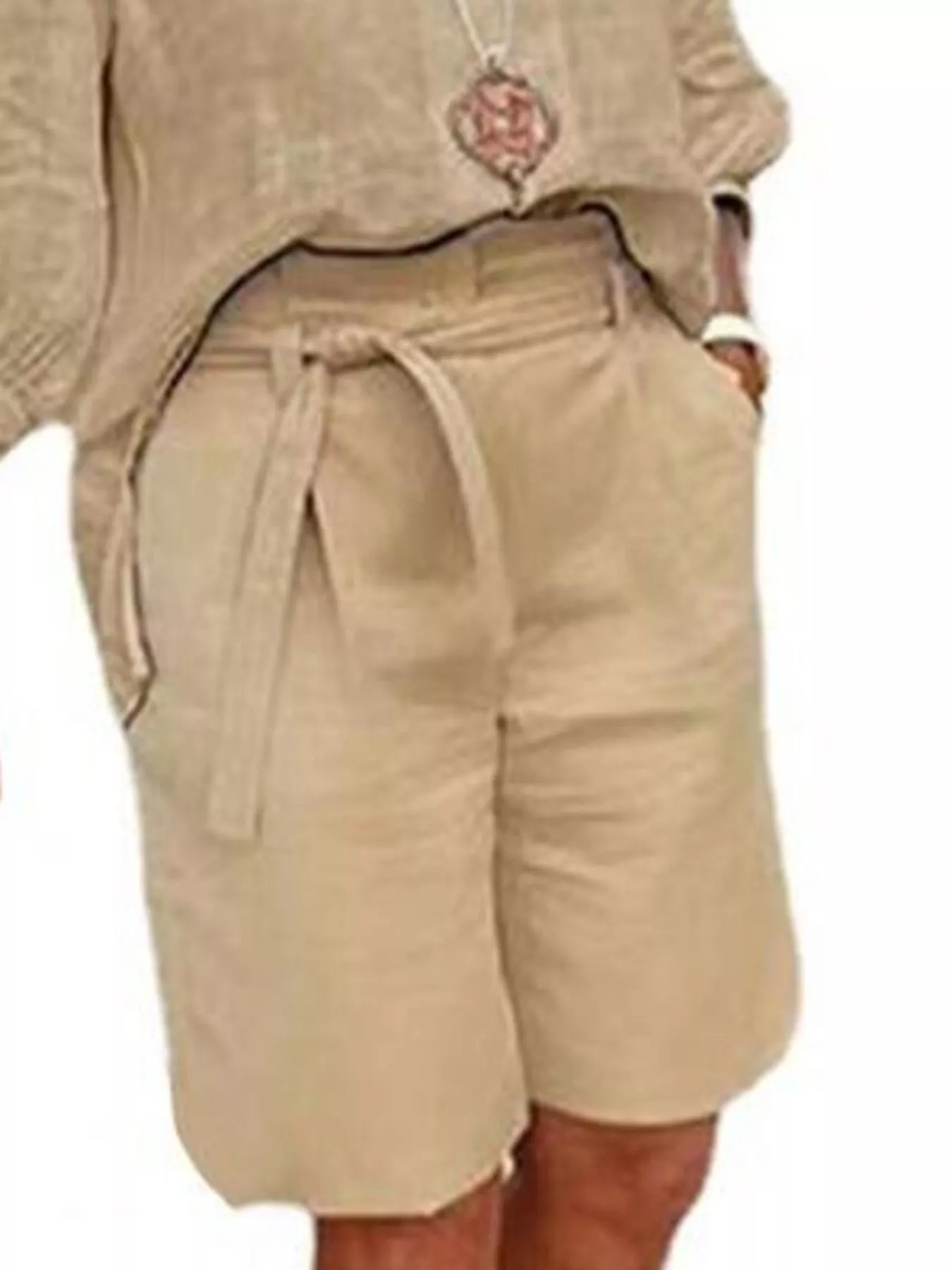 Full Size Johnny Collar 3/4 Sleeve Top and Shorts Set Plus Size - Image 12