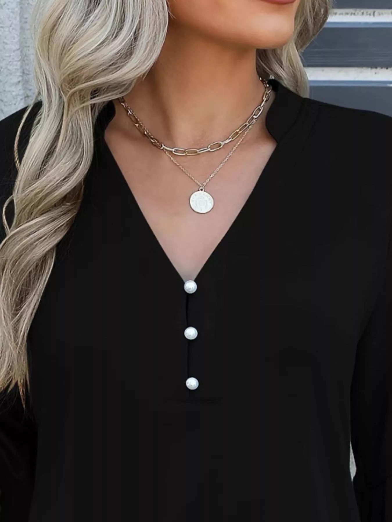Full Size Notched Flounce Sleeve Blouse Plus Size - Image 17