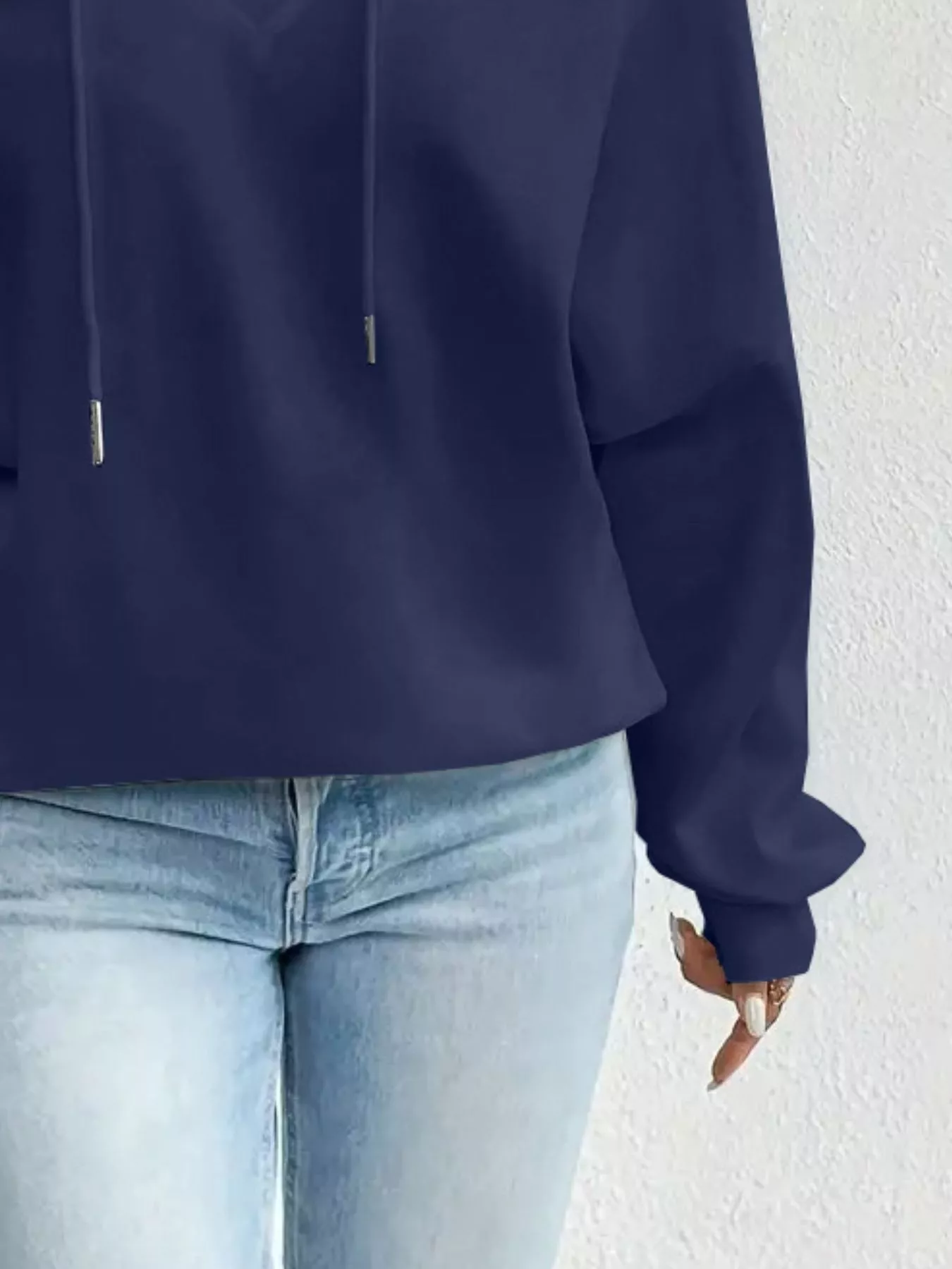 Full Size Off-Shoulder Drawstring Long Sleeve Top Plus Size - Image 6
