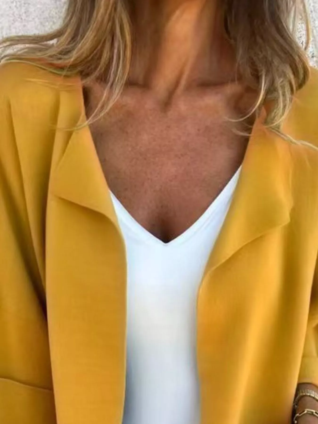 Full Size Open Front 3/4 Sleeve Casual Cardigan Plus Size - Image 2