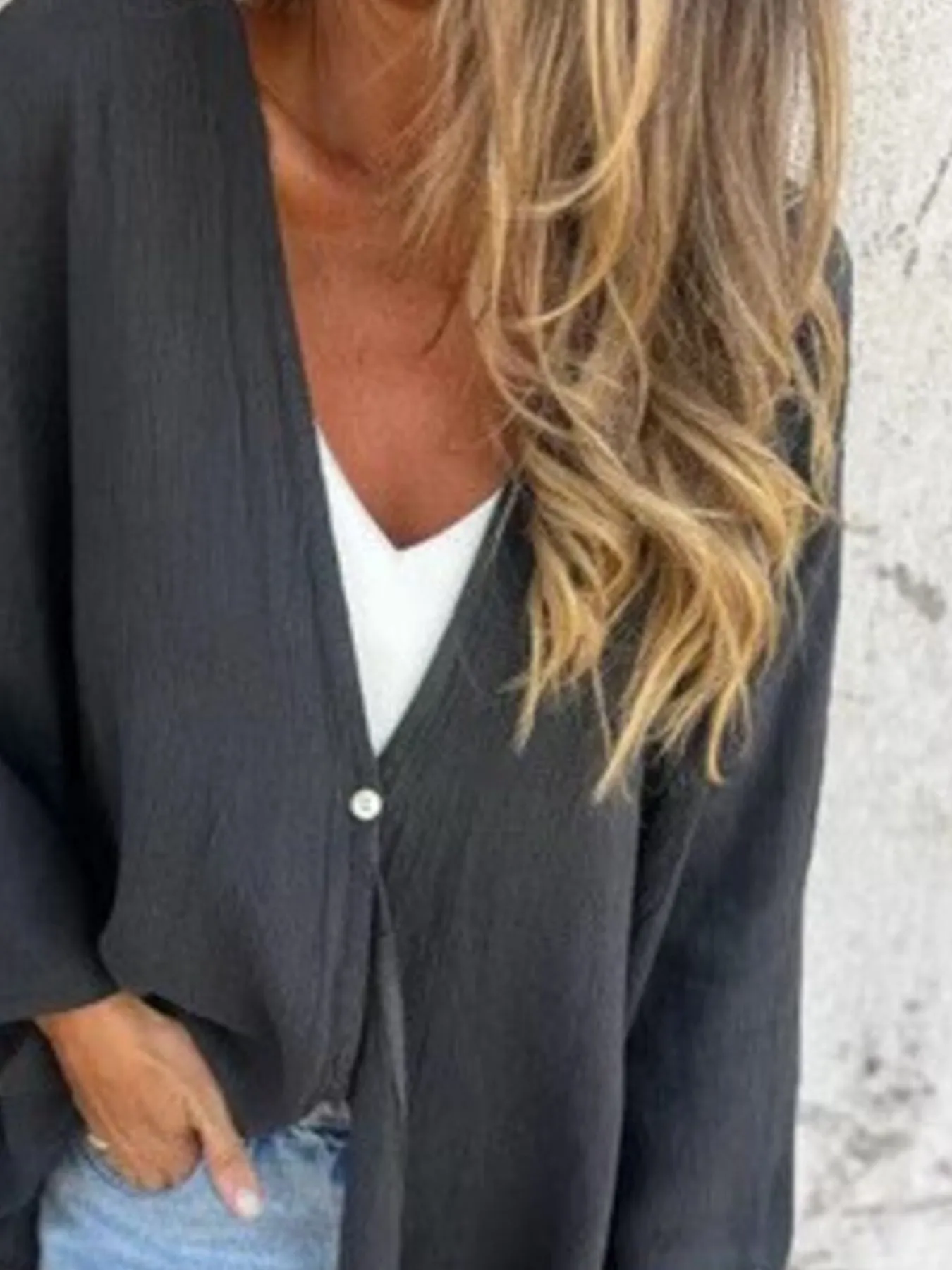 Full Size Oversized Button-Up Cardigan Plus Size - Image 15