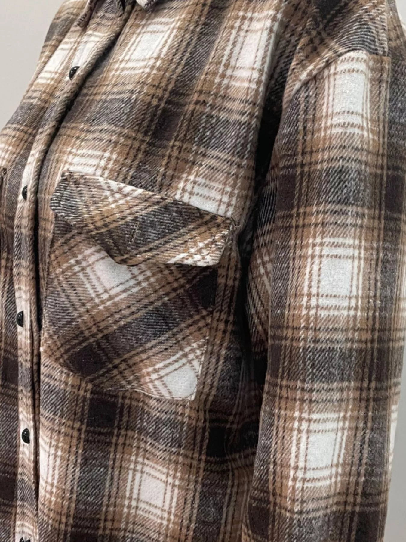 Full Size Plaid Button-Up Long Sleeve Shirt Plus Size - Image 13
