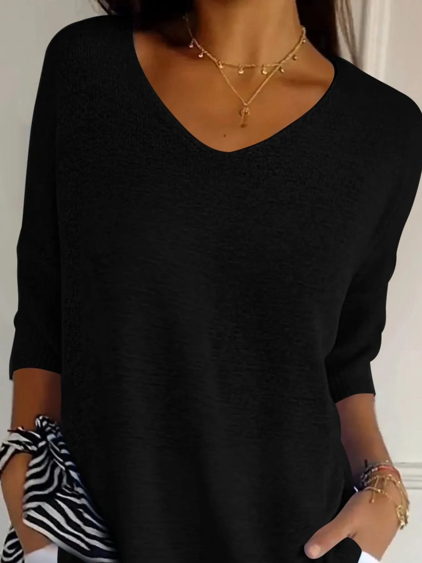 Full Size Relaxed Fit Ribbed Hem Sweater Plus Size - Image 18
