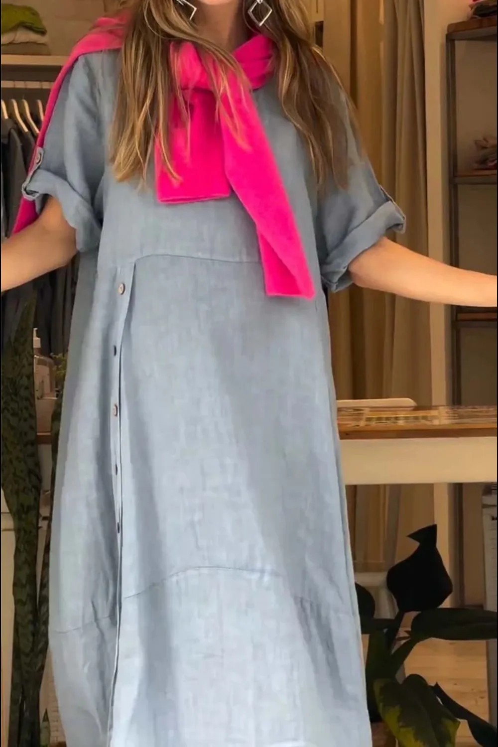 Full Size Relaxed Fit Short Sleeves Dress Plus Size - Image 10