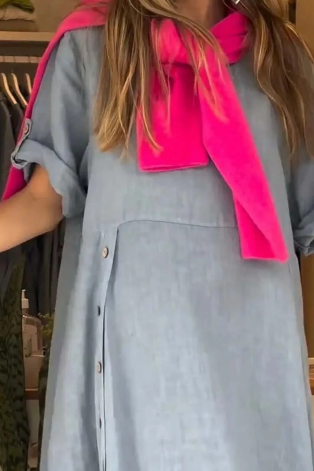 Full Size Relaxed Fit Short Sleeves Dress Plus Size - Image 11