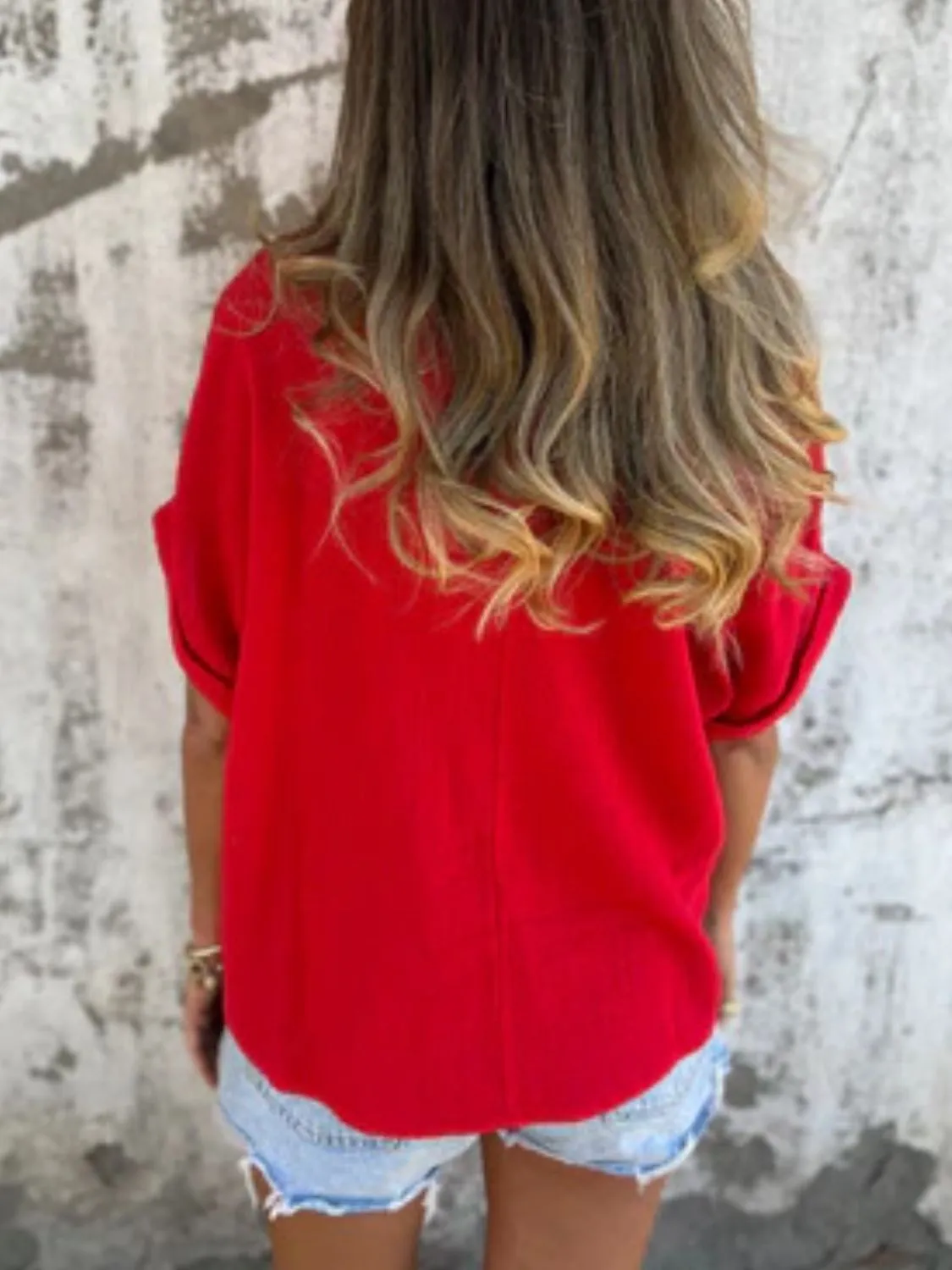 Full Size Round Neck Short Sleeve T-Shirt Plus Size - Image 5