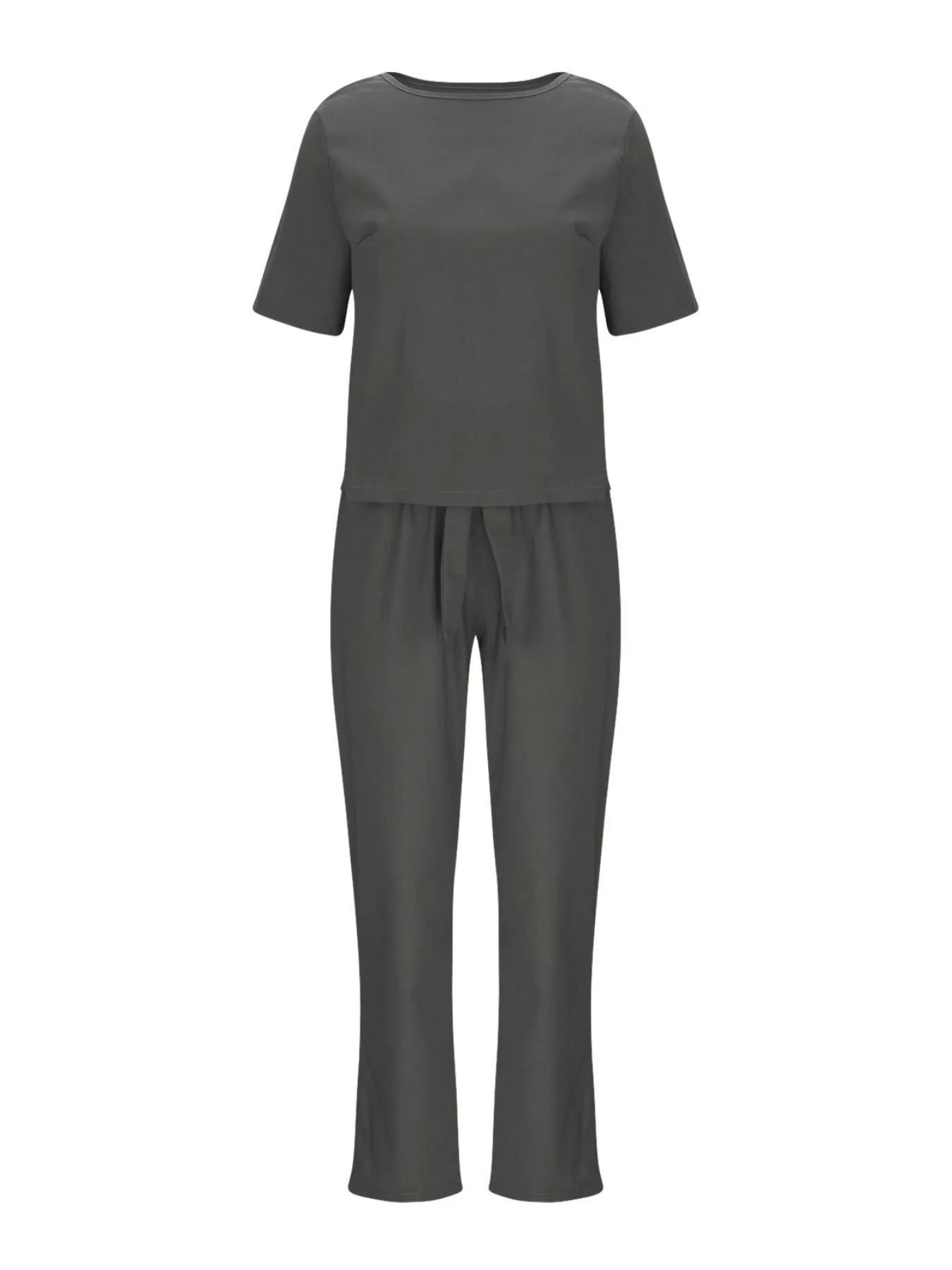 Full Size Round Neck Short Sleeve Top and Pants Set Plus Size - Image 21