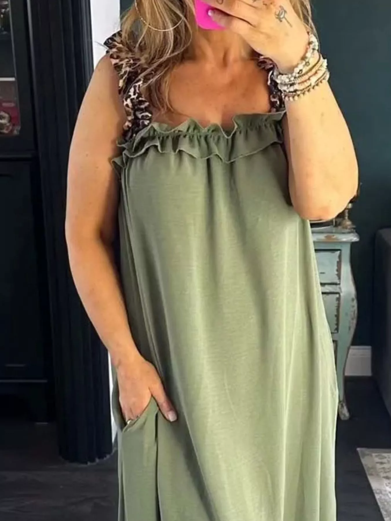 Full Size Ruffled Strap Flowy Maxi Dress Plus Size - Image 5