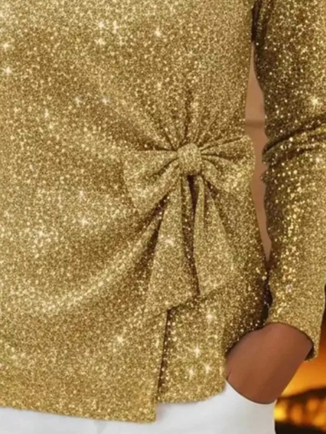 Full Size Sequin Bow-Knot Long Sleeve Top Plus Size - Image 14