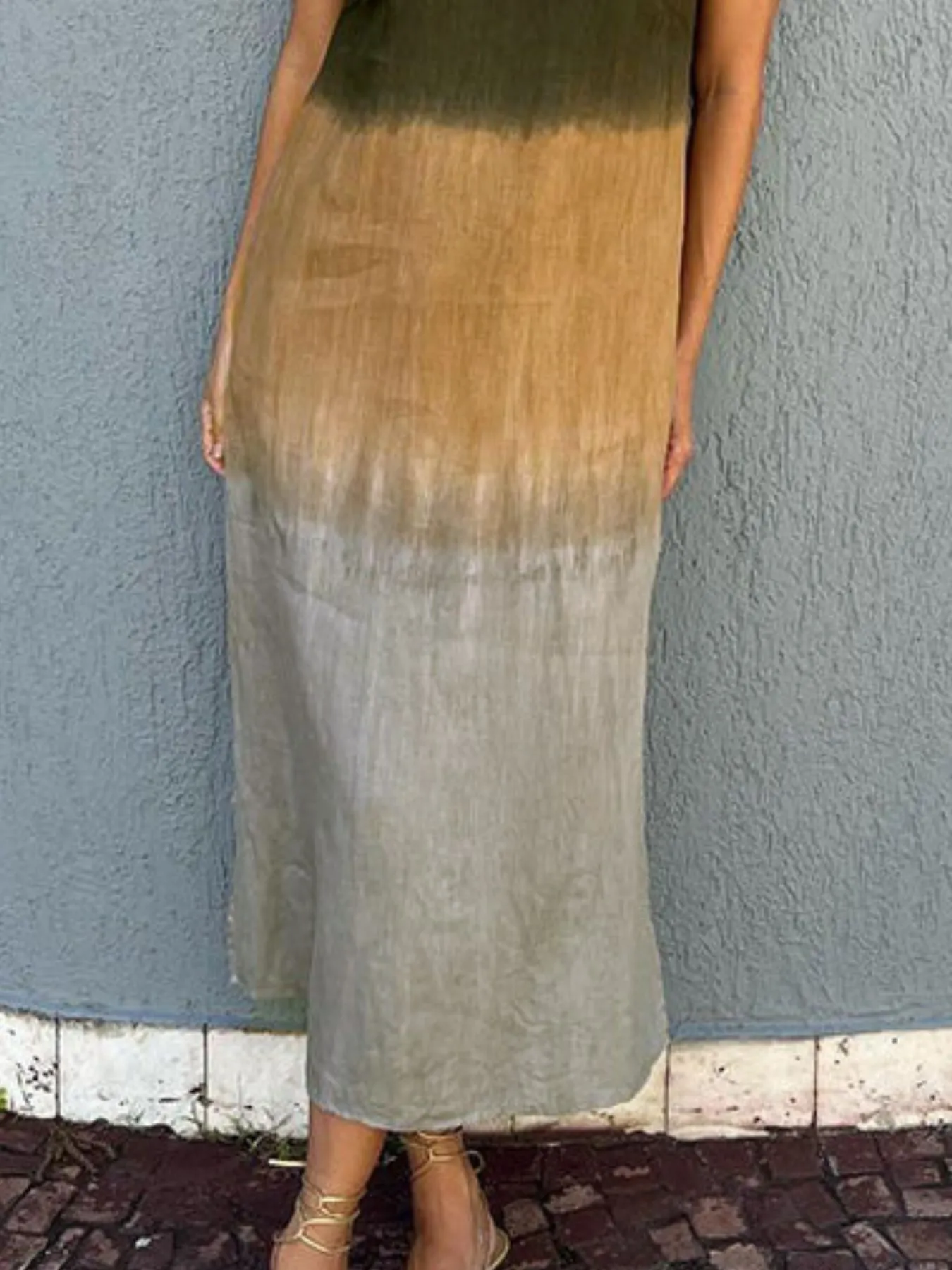Full Size Sleeveless Gradient Tank Midi Dress Plus Size - Image 24