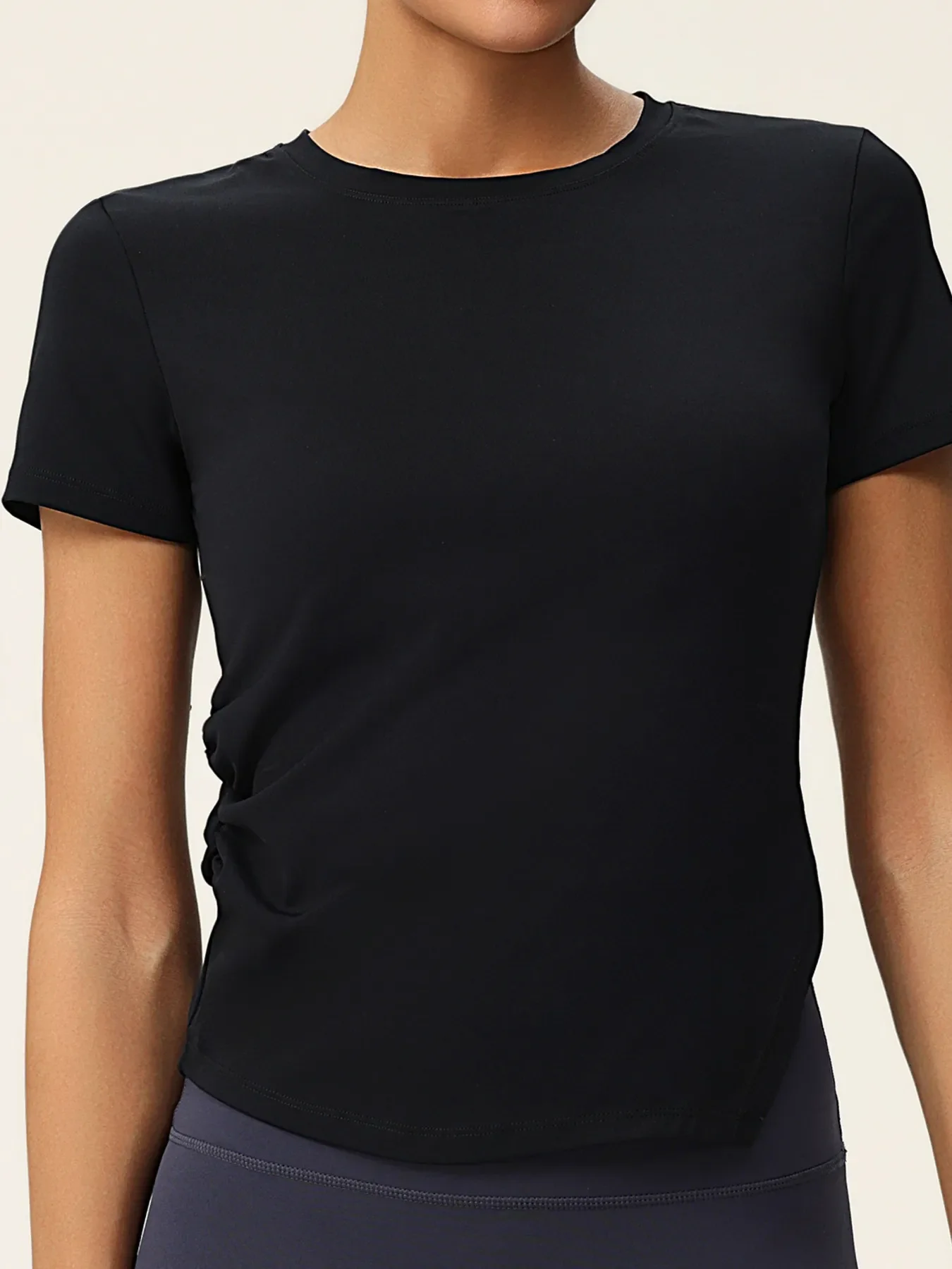 Full Size Slit Round Neck Short Sleeve Active T-Shirt Plus Size - Image 8