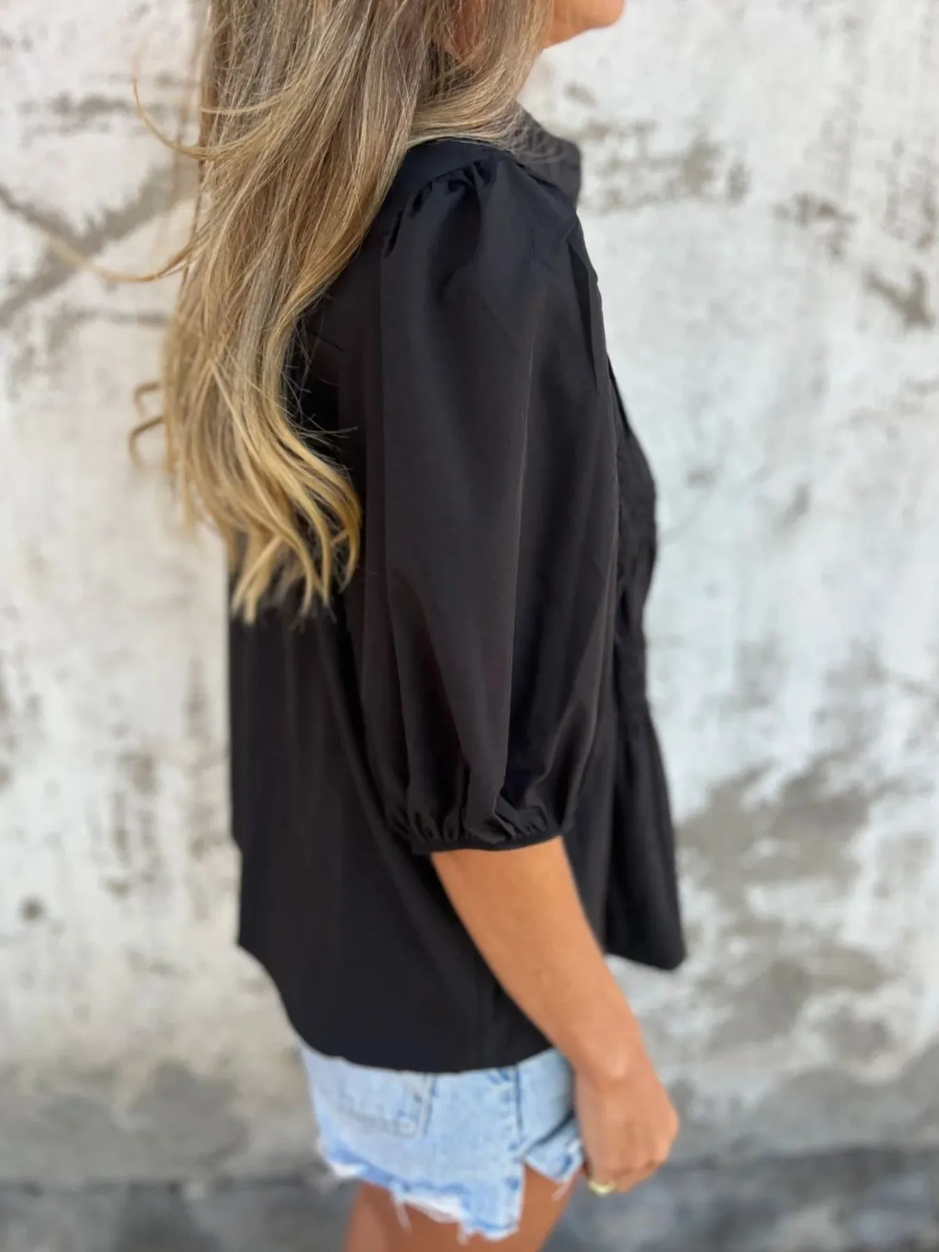 Full Size Smocked Puff Sleeve Blouse Plus Size - Image 12