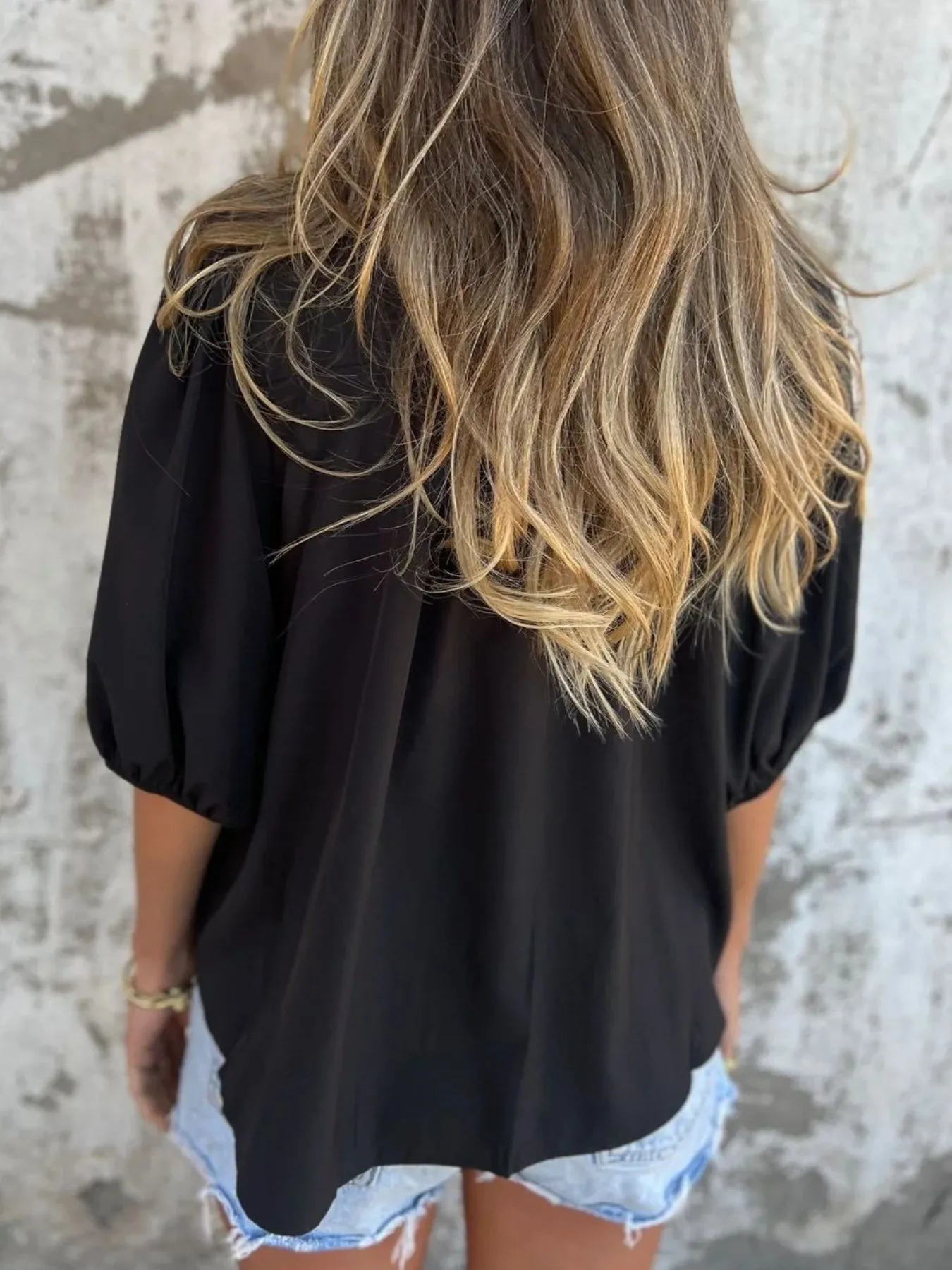 Full Size Smocked Puff Sleeve Blouse Plus Size - Image 13