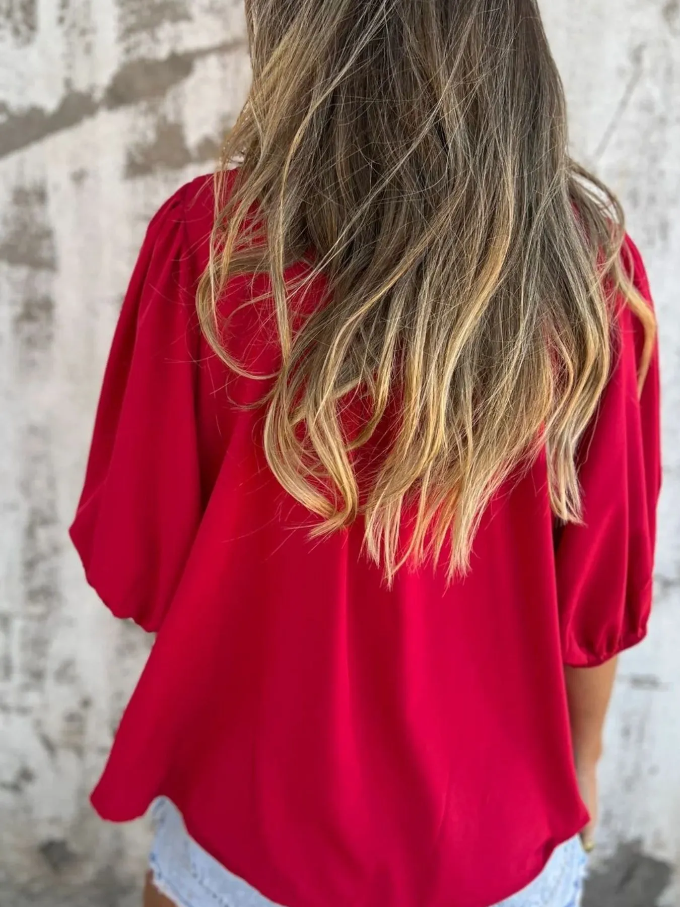 Full Size Smocked Puff Sleeve Blouse Plus Size - Image 22