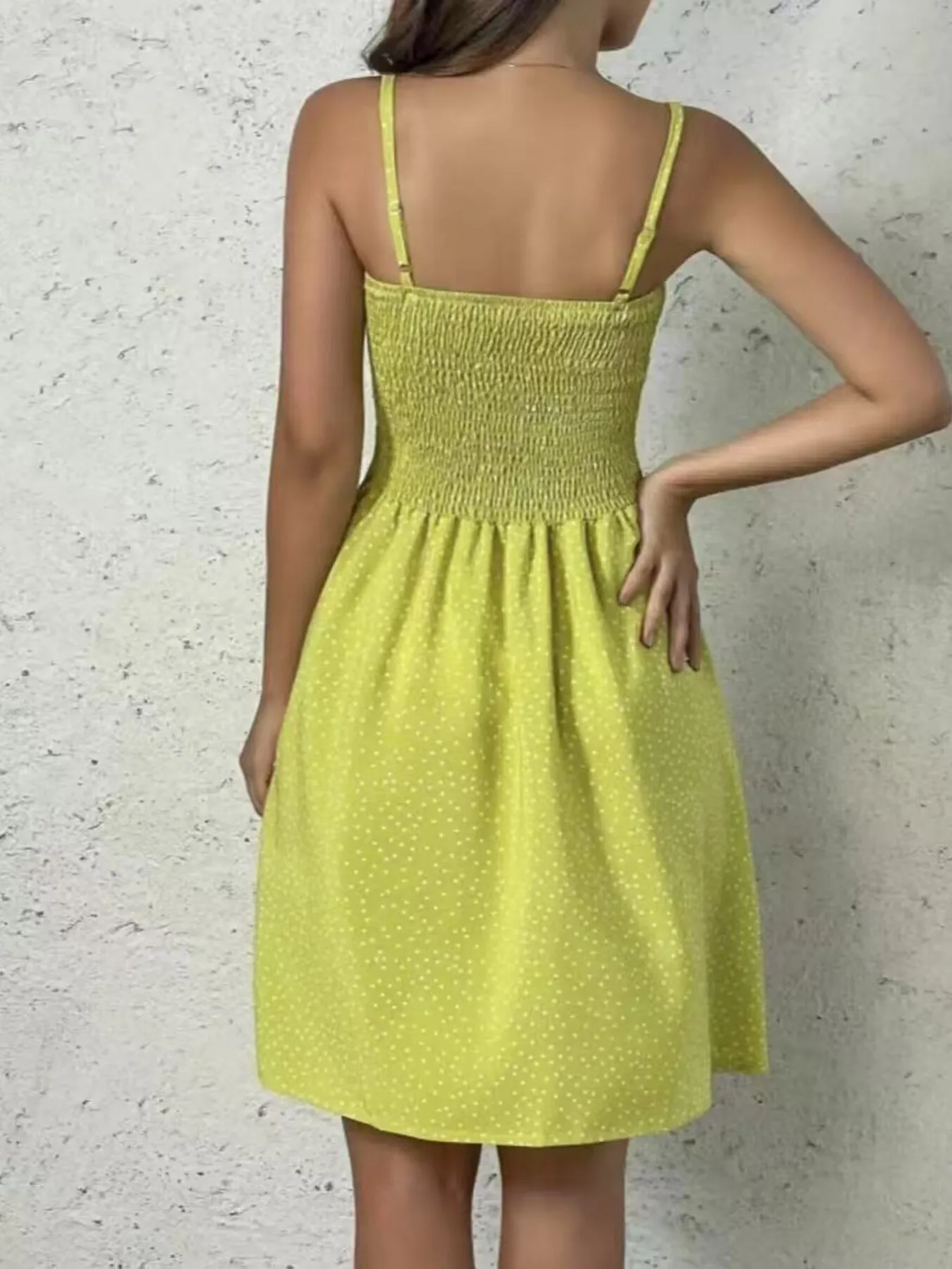 Full Size Smocked Square Neck Cami Dress Plus Size - Image 17