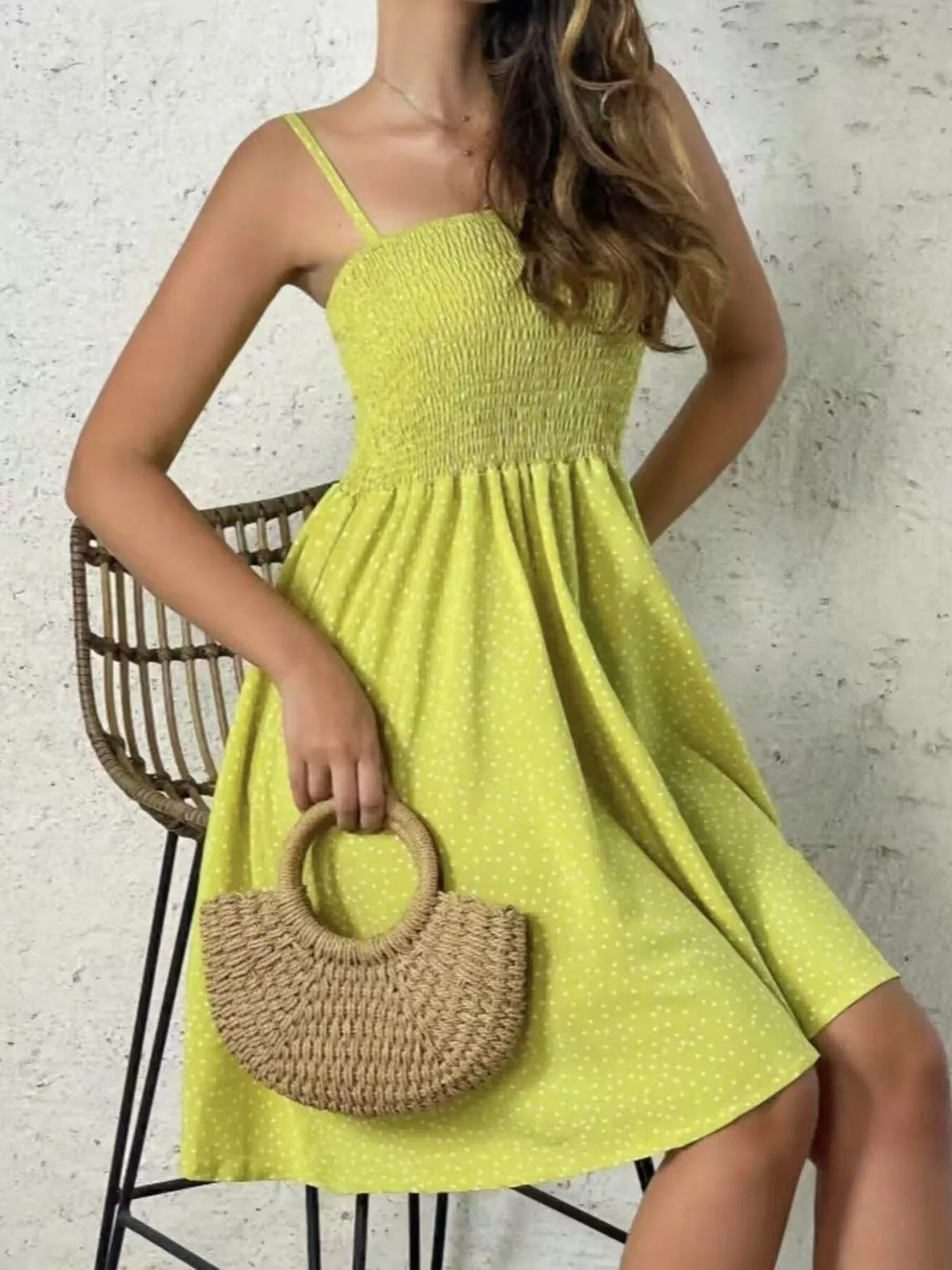 Full Size Smocked Square Neck Cami Dress Plus Size - Image 18