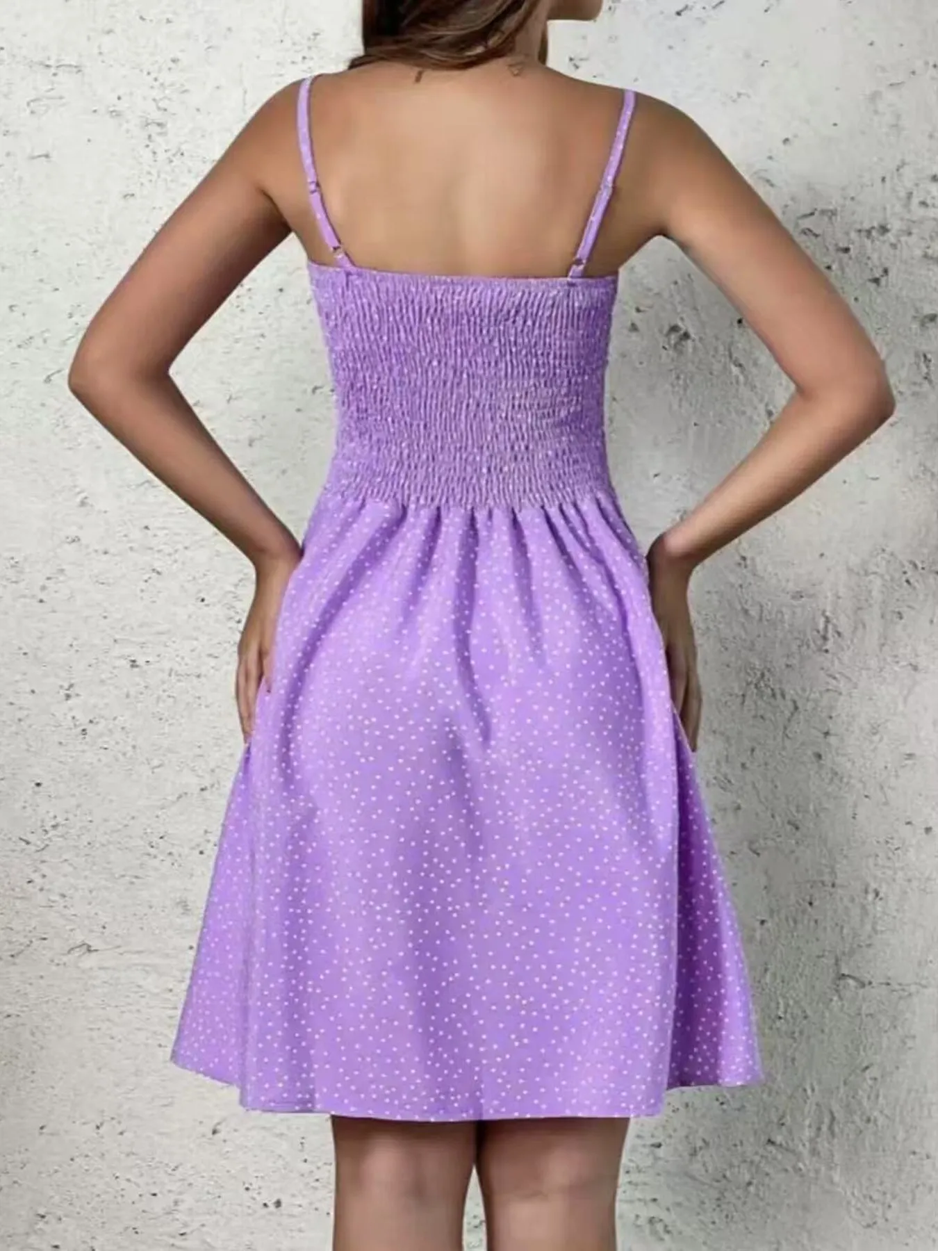 Full Size Smocked Square Neck Cami Dress Plus Size - Image 23