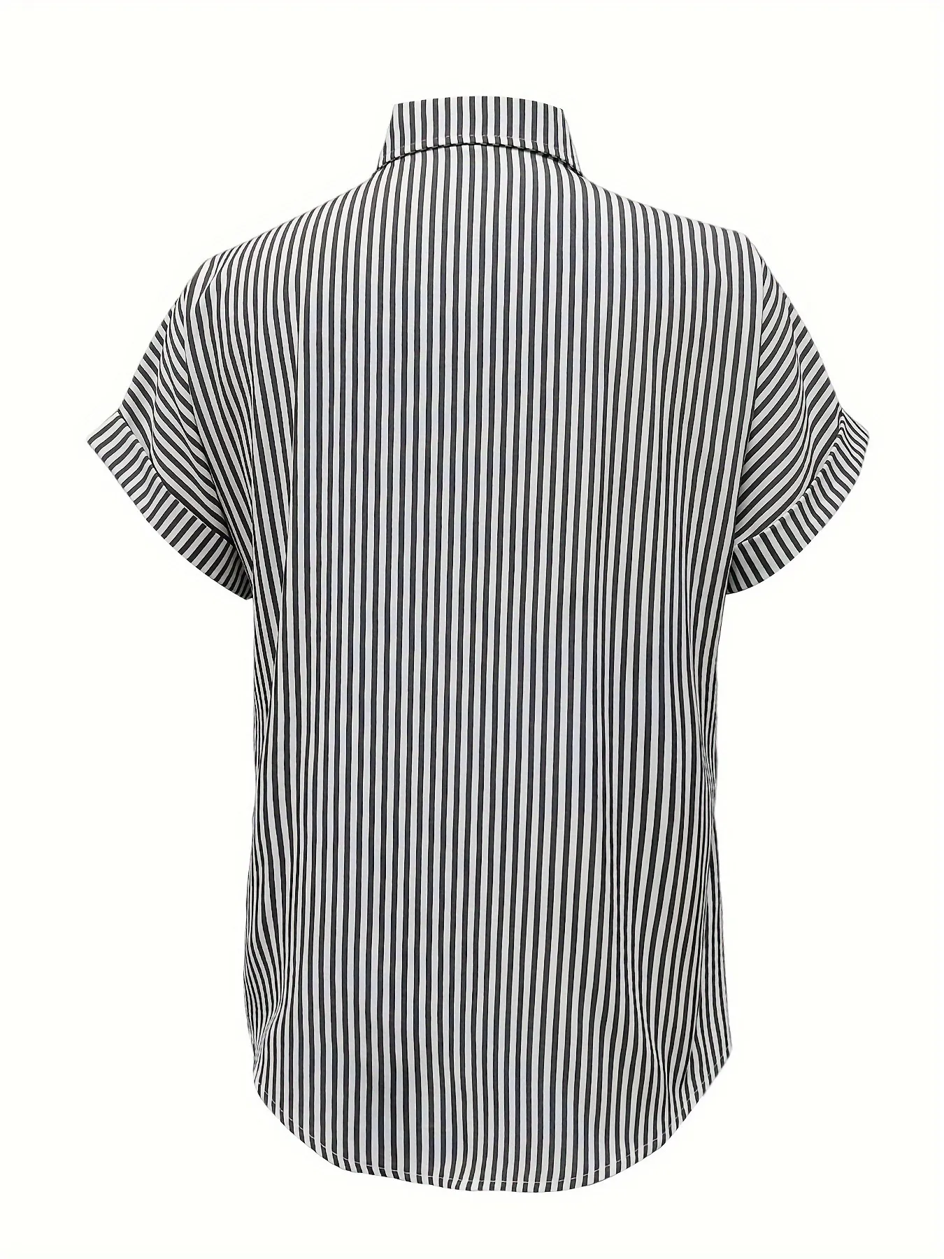 Full Size Striped Button-Up Casual Shirt with Pocket Plus Size - Image 10