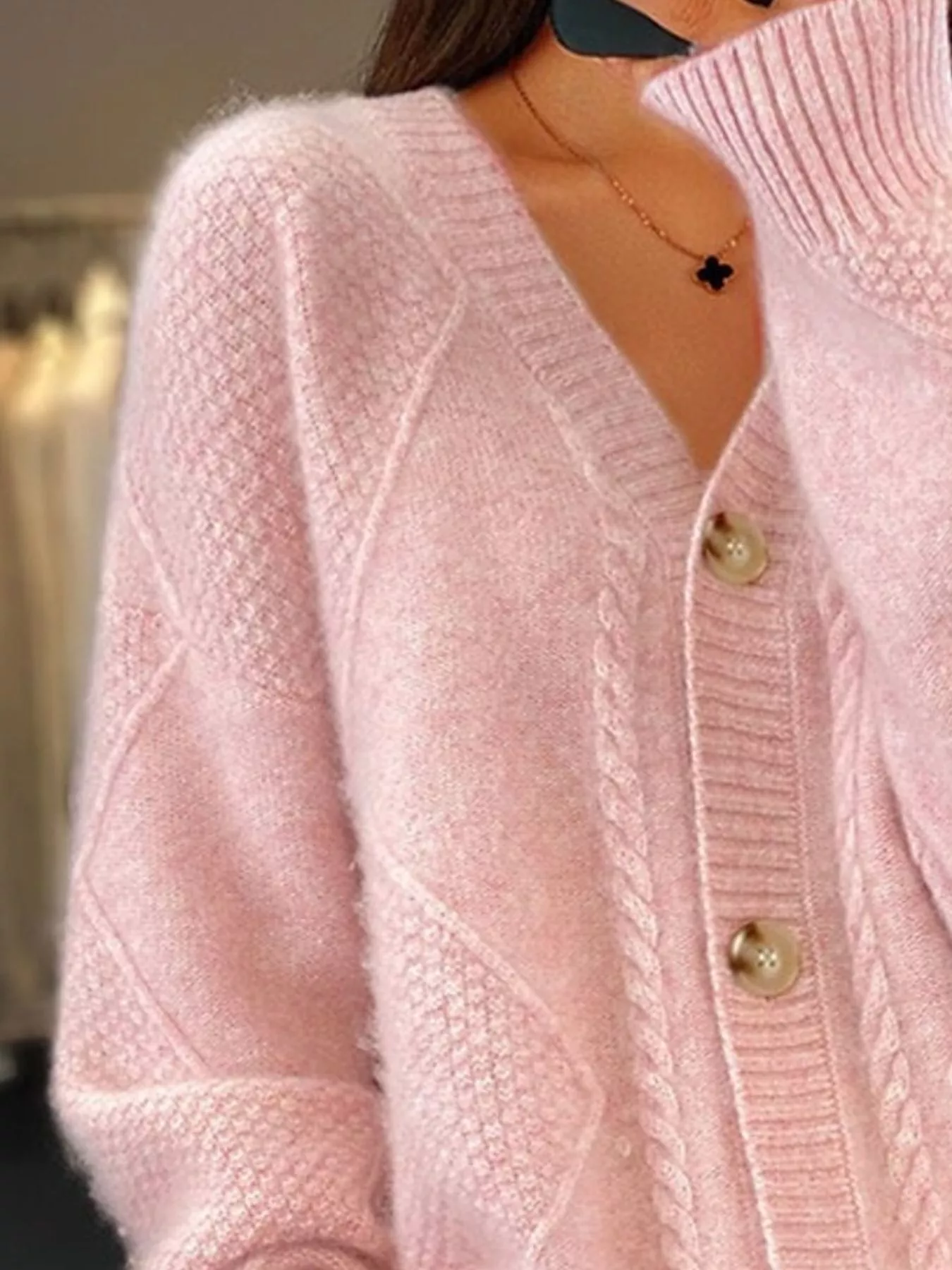 Full Size Textured Knit Button-Down Cardigan Plus Size - Image 5