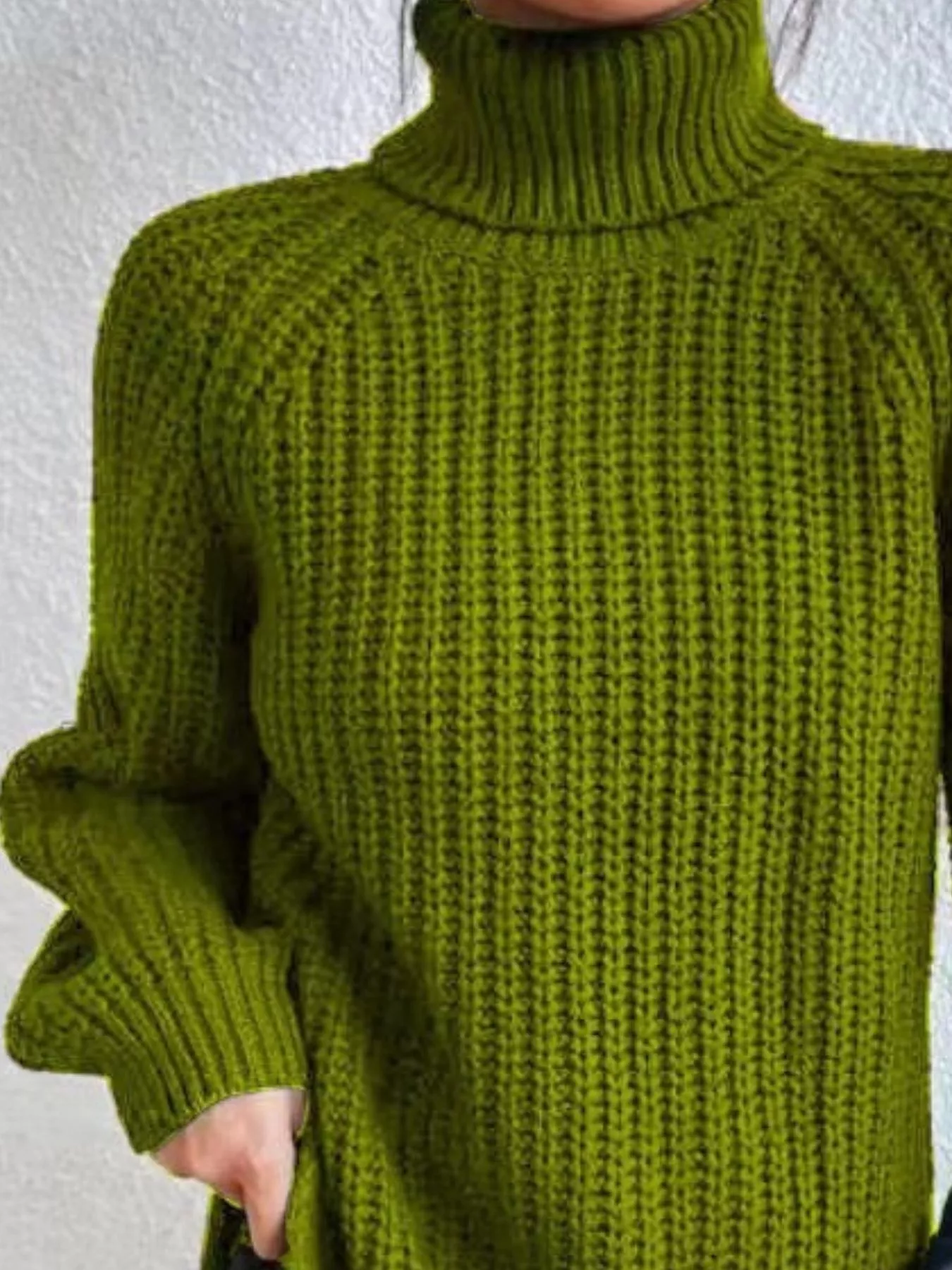 Full Size Turtleneck Long Sleeve Sweater Plus Size - Image 12