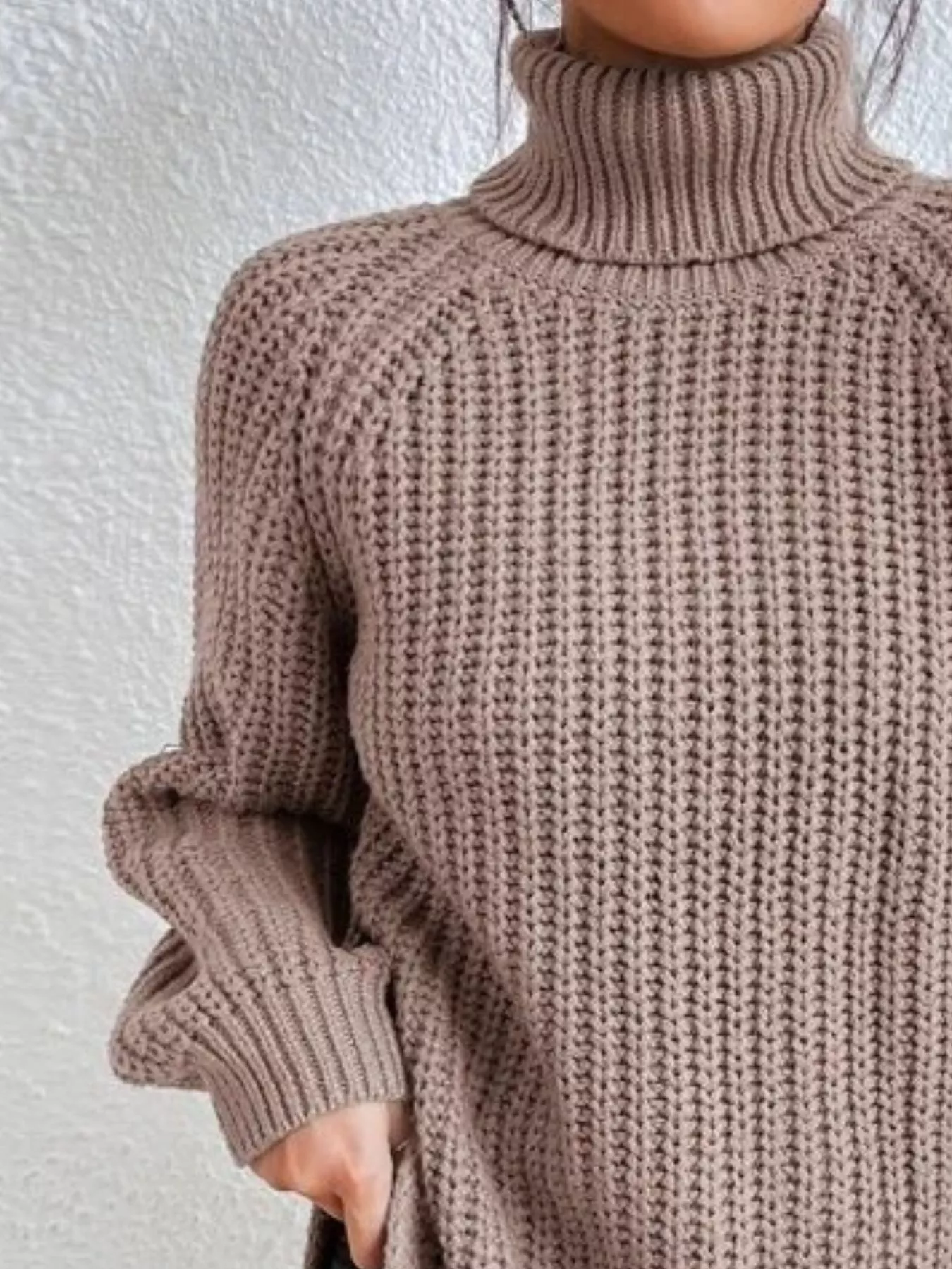 Full Size Turtleneck Long Sleeve Sweater Plus Size - Image 14