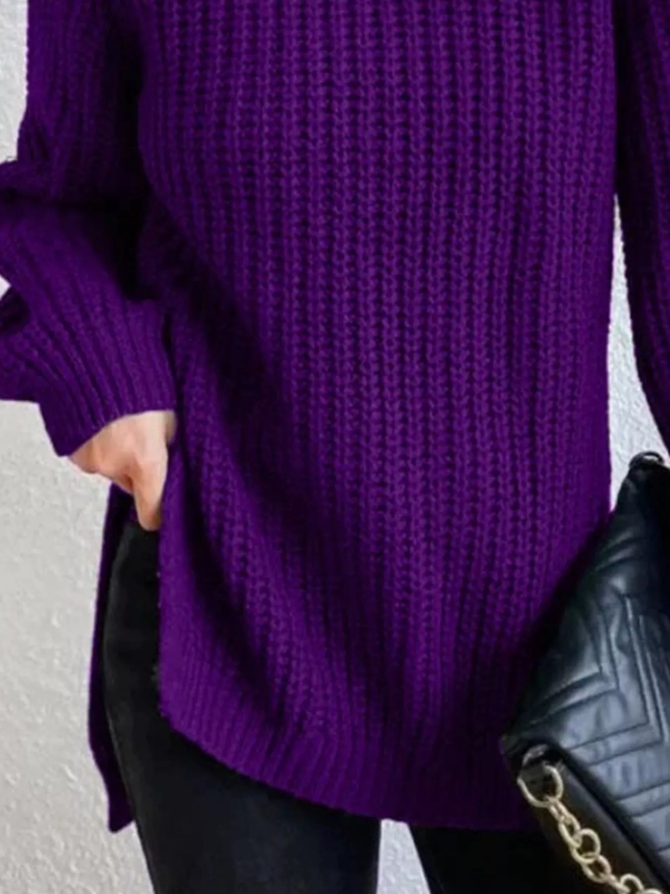 Full Size Turtleneck Long Sleeve Sweater Plus Size - Image 18
