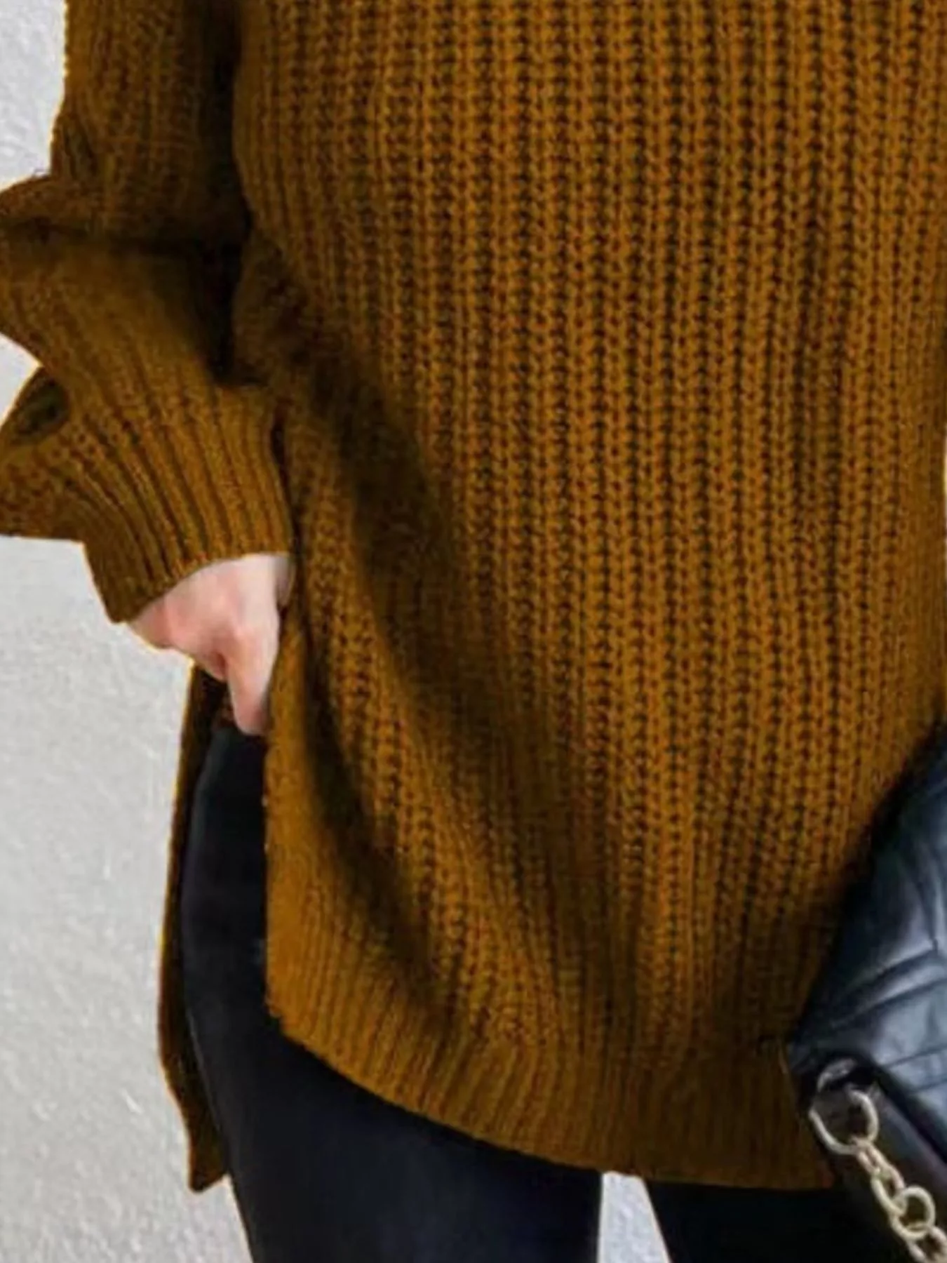 Full Size Turtleneck Long Sleeve Sweater Plus Size - Image 21