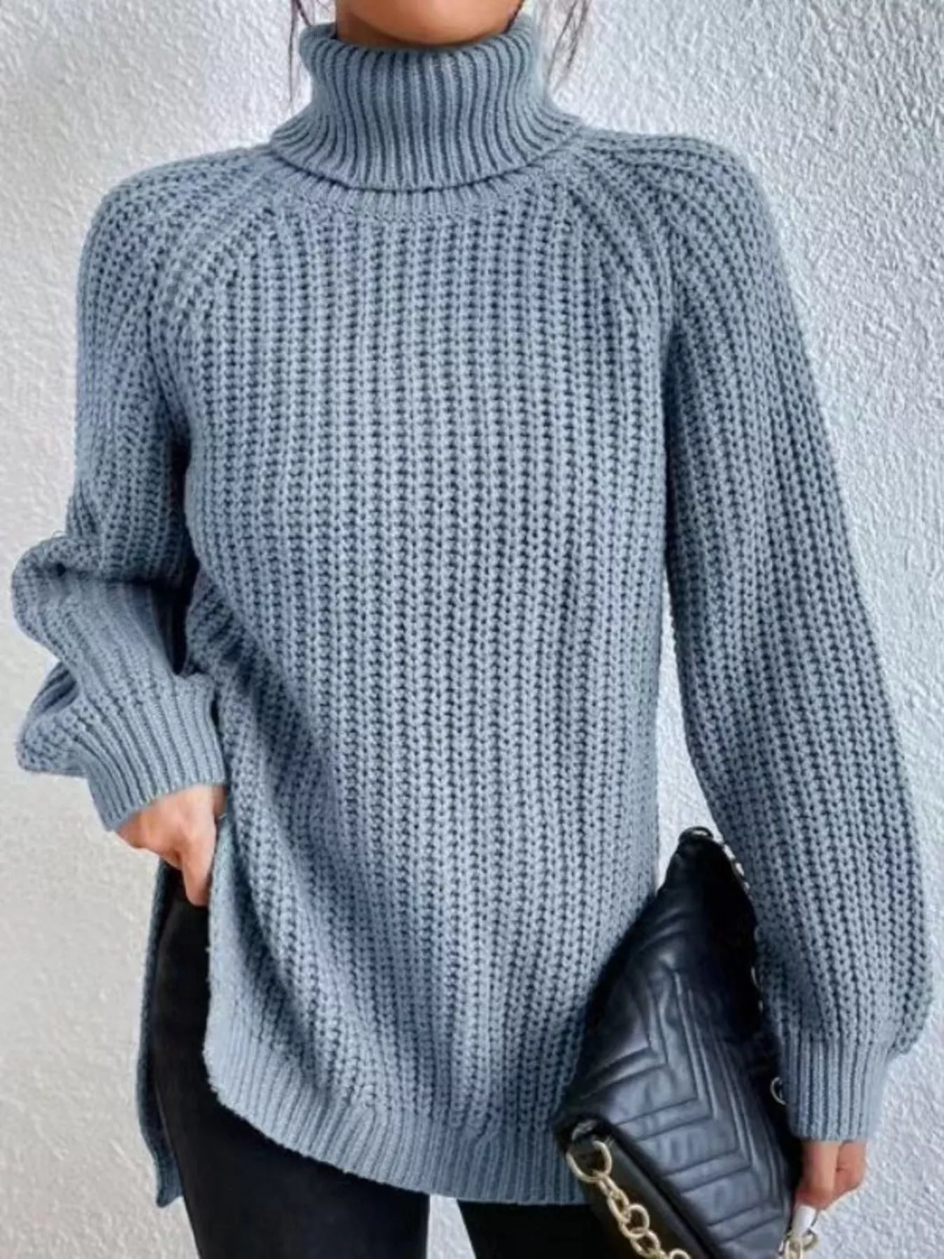 Full Size Turtleneck Long Sleeve Sweater Plus Size - Image 22