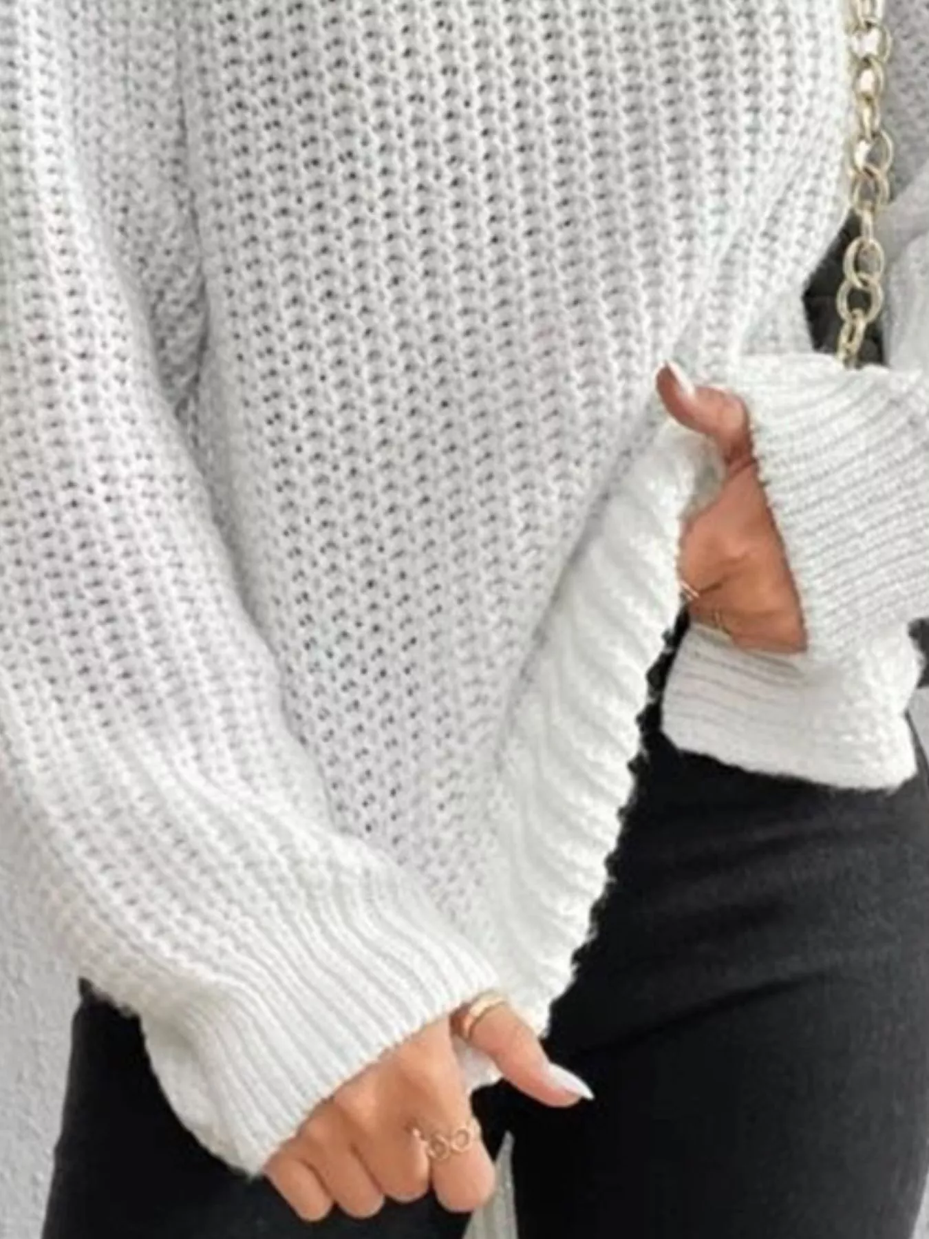 Full Size Turtleneck Long Sleeve Sweater Plus Size - Image 3