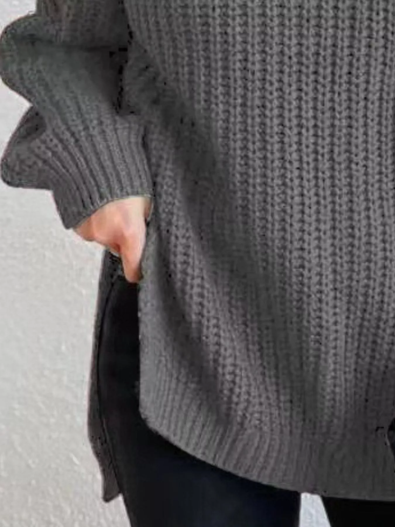 Full Size Turtleneck Long Sleeve Sweater Plus Size - Image 30