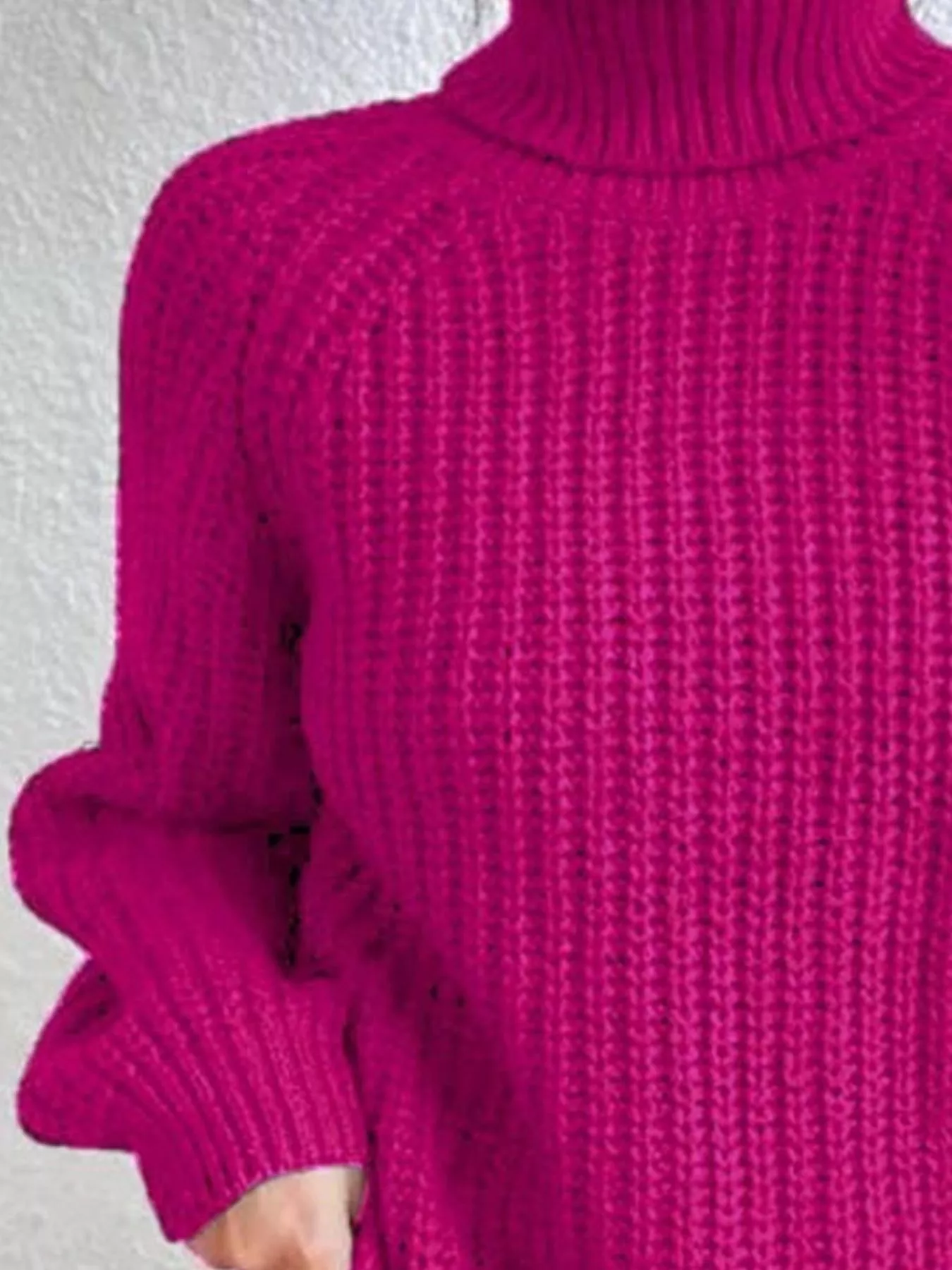 Full Size Turtleneck Long Sleeve Sweater Plus Size - Image 32
